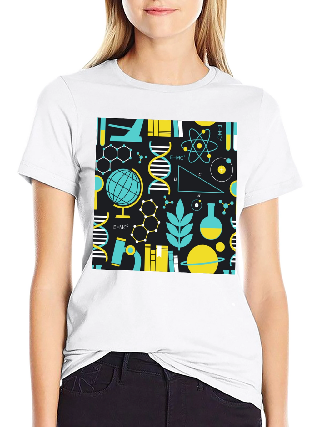 Camiseta Negra con Diseño de Ciencia
