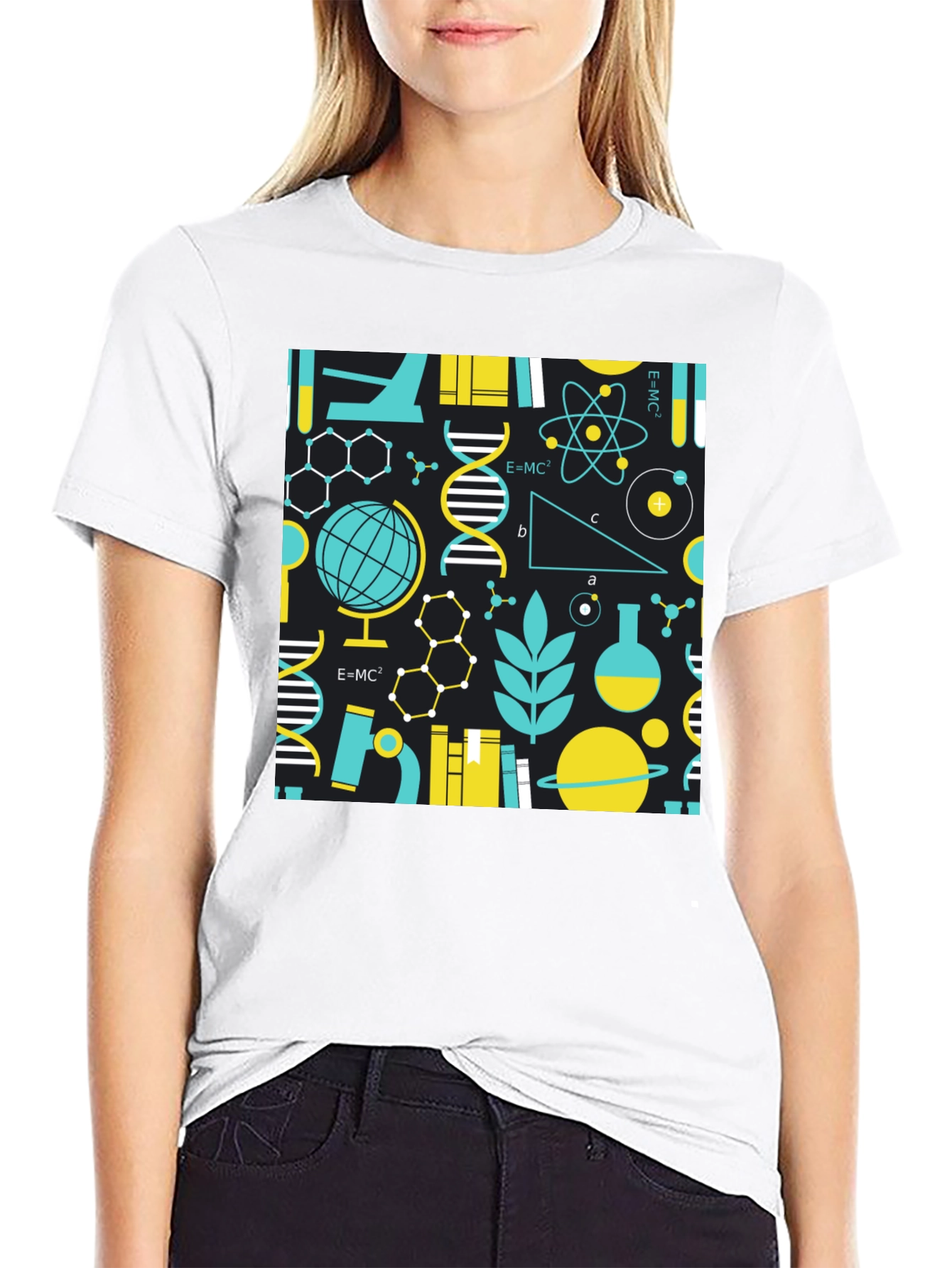 Camiseta Negra con Diseño de Ciencia