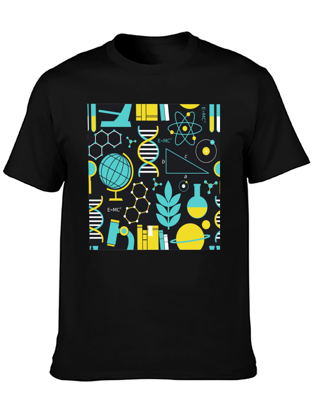 Camiseta Negra con Diseño de Ciencia