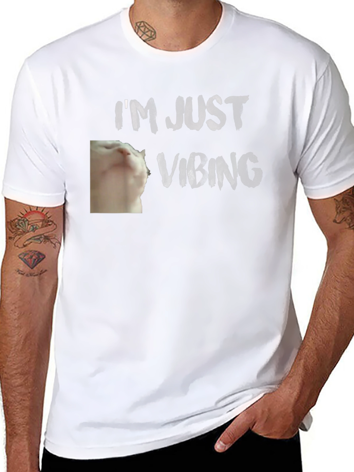 Camiseta Negra - Gato Vibeando