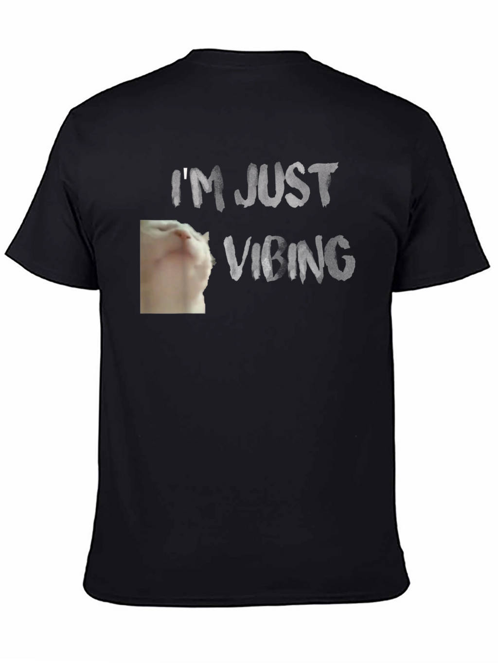 Camiseta Negra - Gato Vibeando