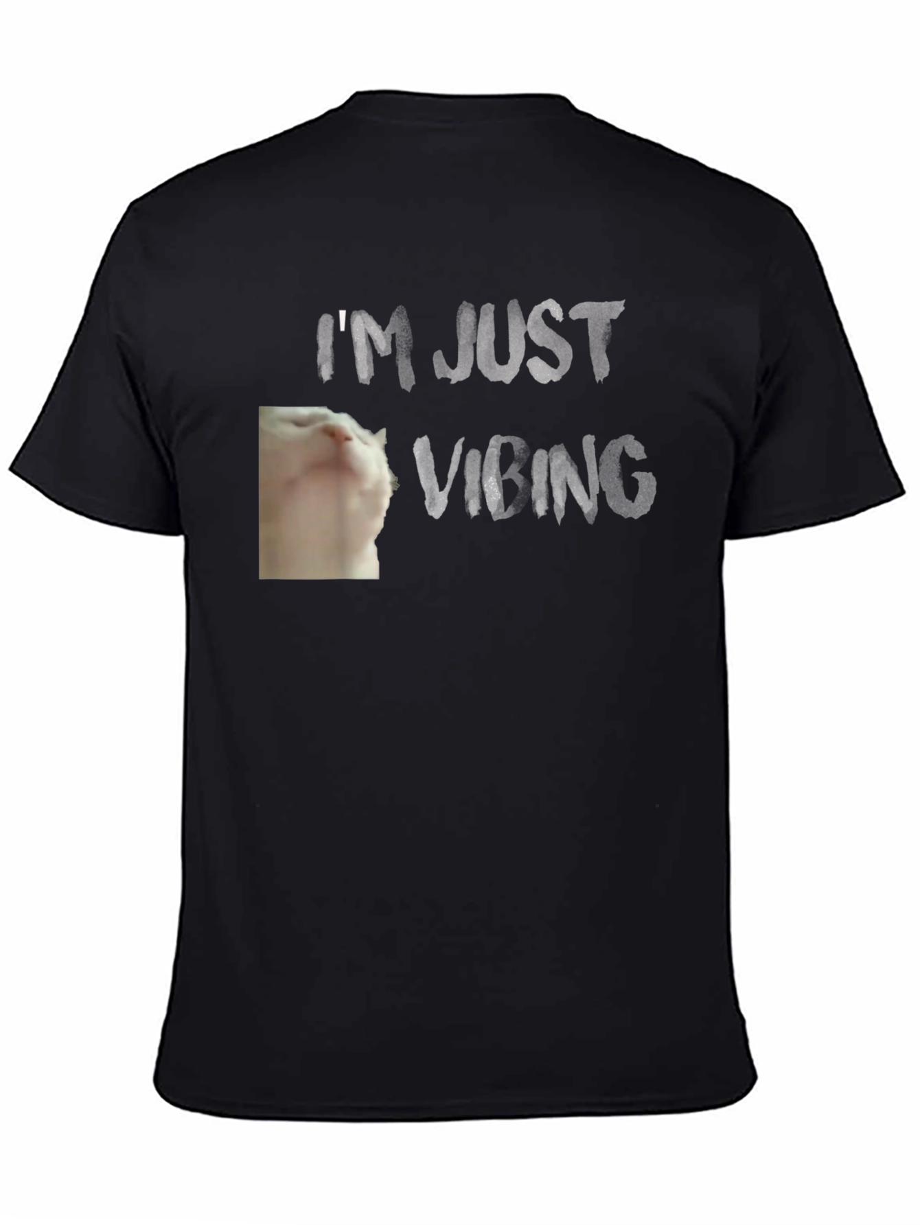 Camiseta Negra - Gato Vibeando