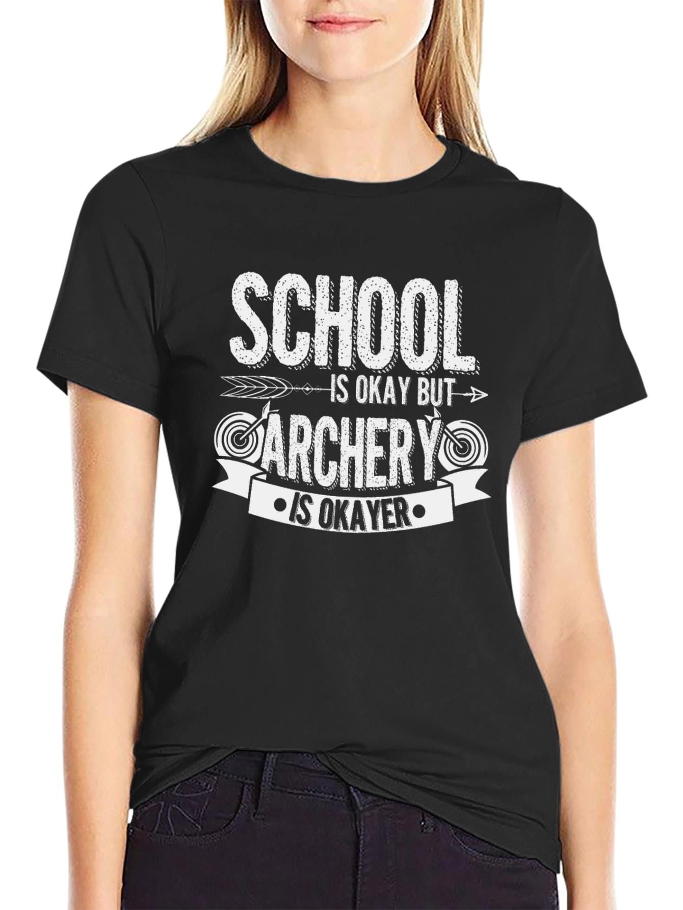 Camiseta Negra con Diseño de Arqueria
