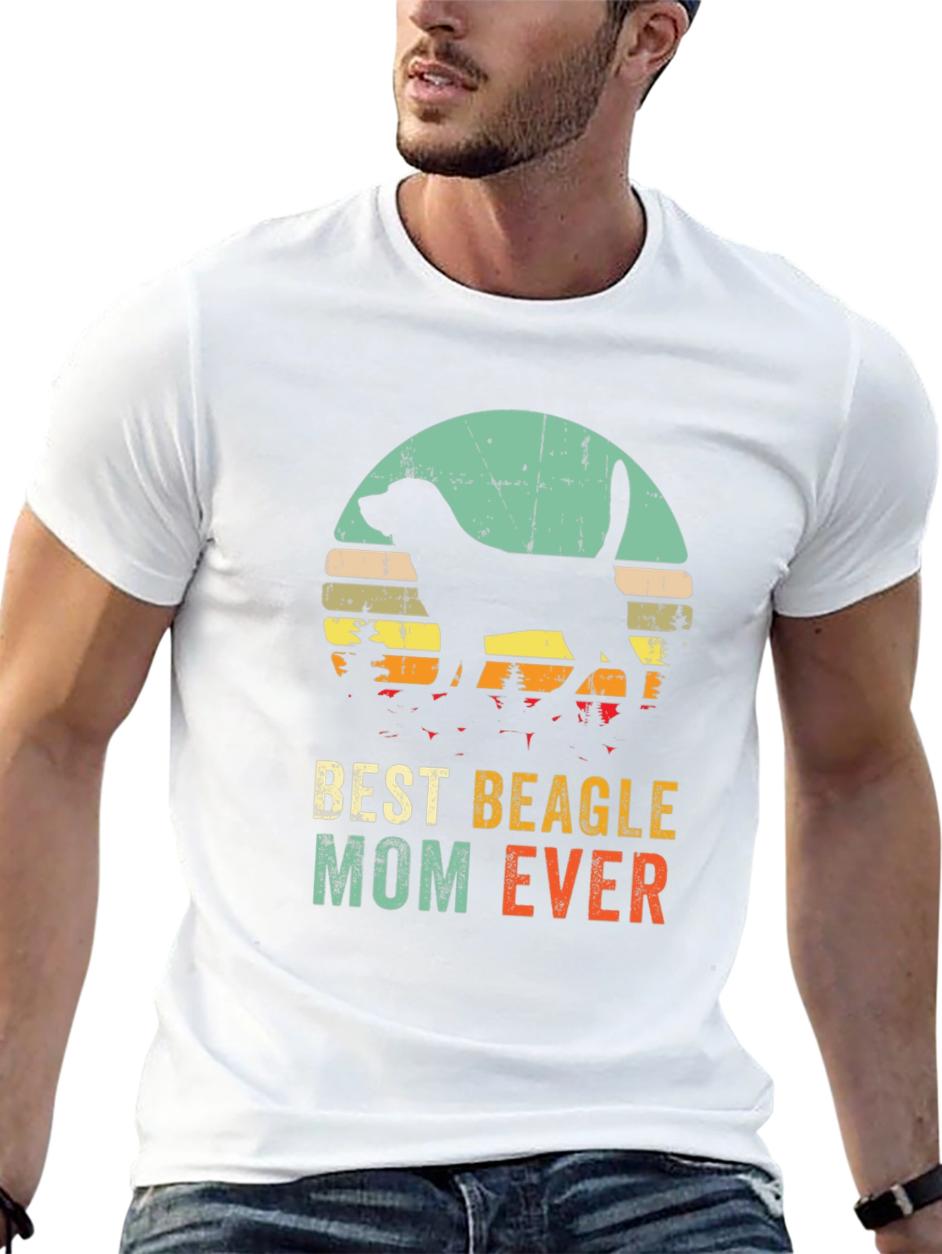 Camiseta Negra Best Beagle Mom Ever Vintage