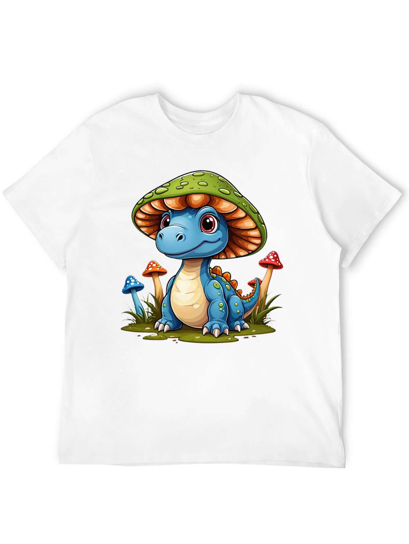 Camiseta Negra con Diseño de Dinosaurio Hongo