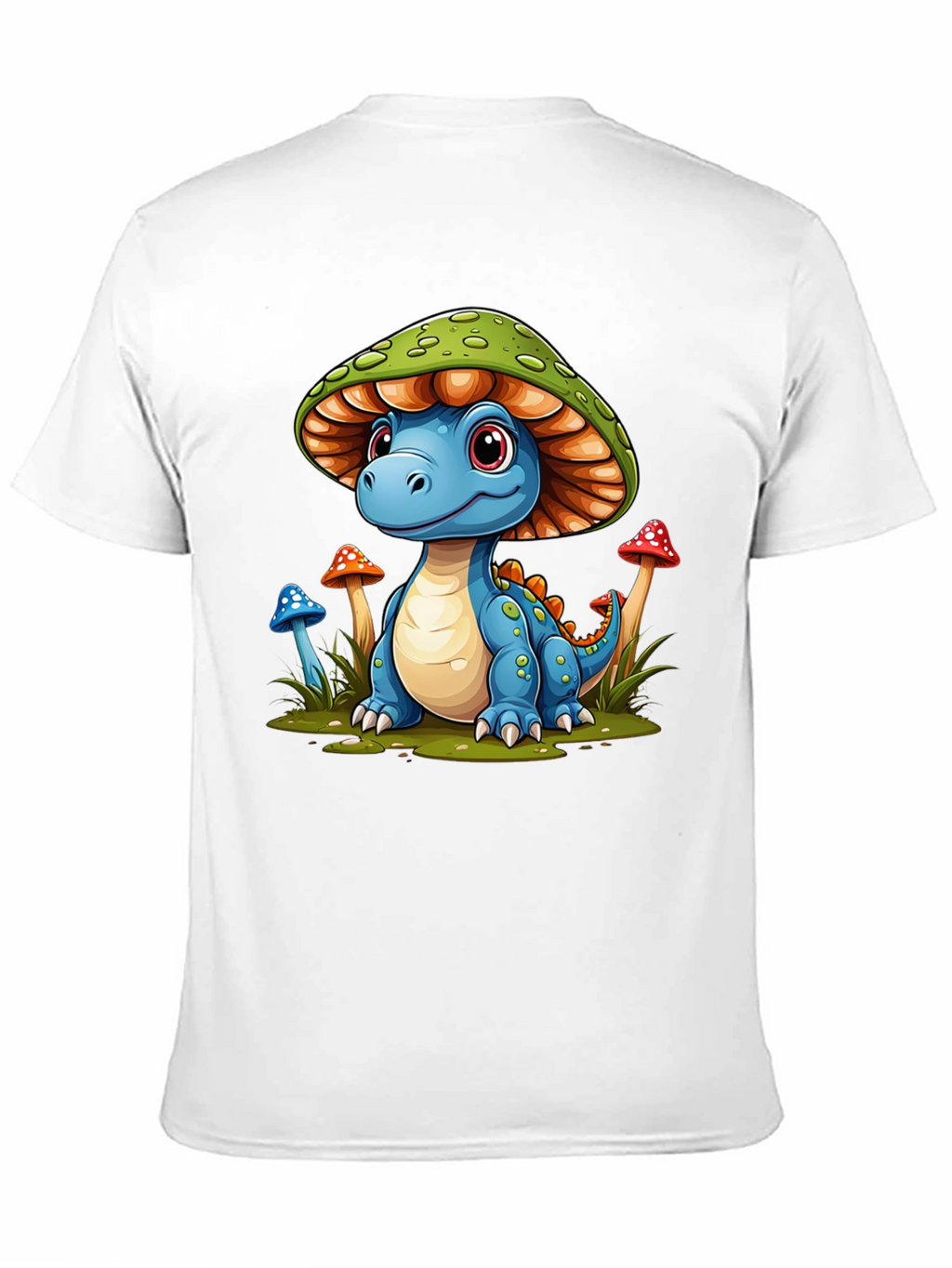 Camiseta Negra con Diseño de Dinosaurio Hongo