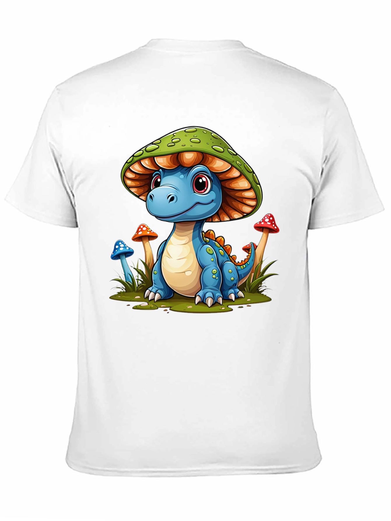 Camiseta Negra con Diseño de Dinosaurio Hongo