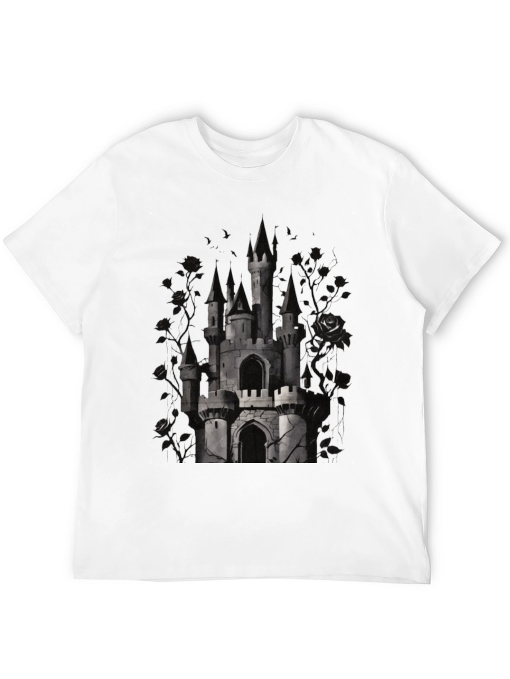 Camiseta Negra Castillo Gótico para Hombre