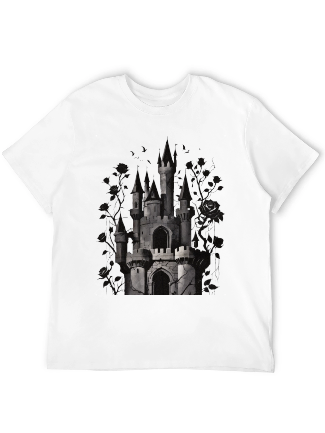 Camiseta Negra Castillo Gótico para Hombre