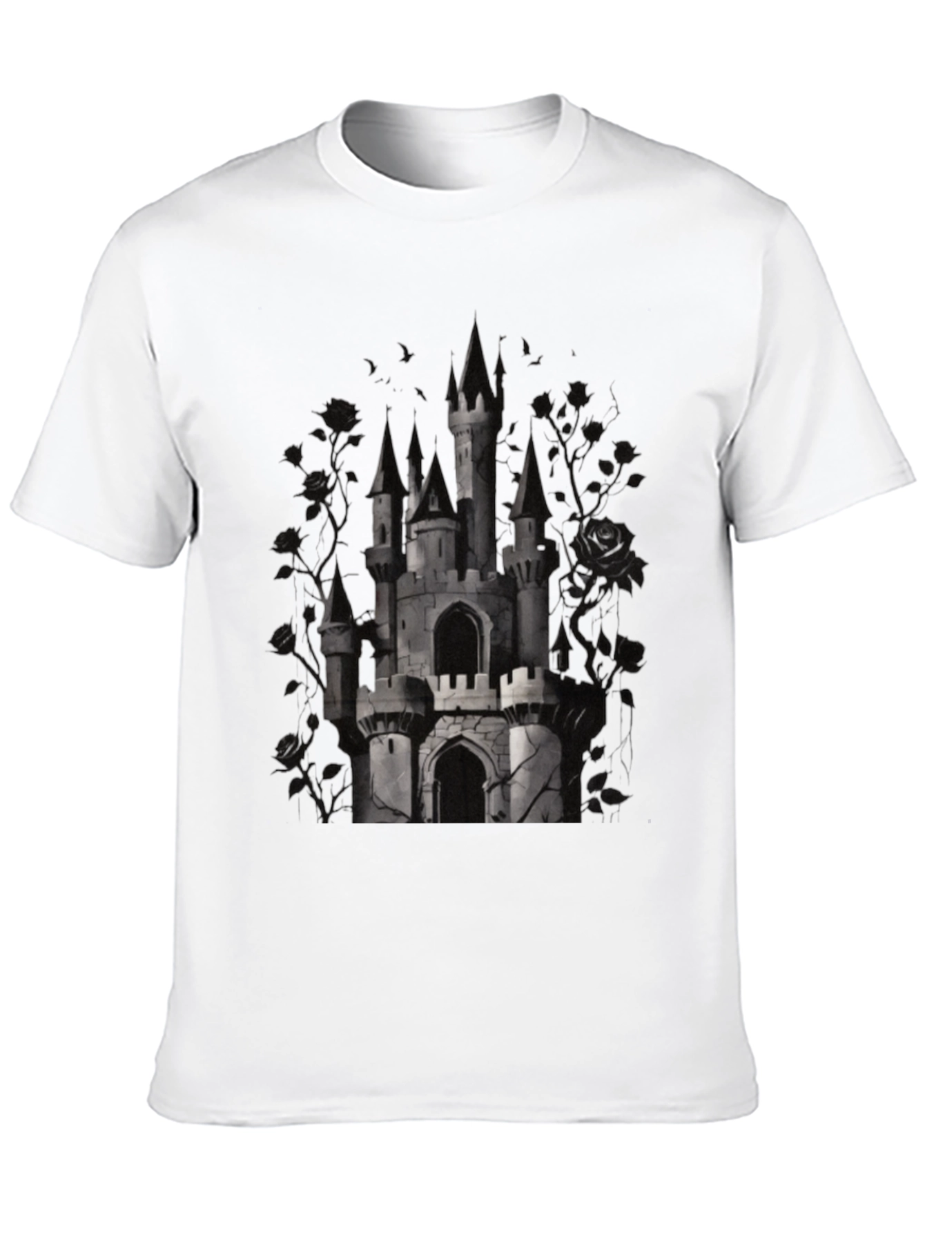 Camiseta Negra Castillo Gótico para Hombre
