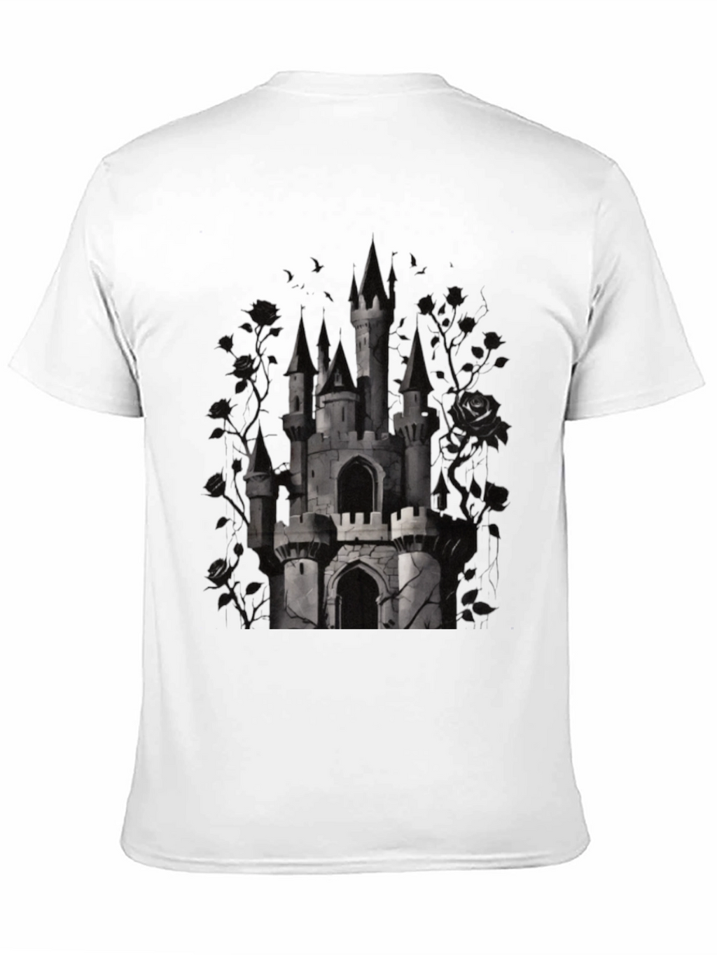 Camiseta Negra Castillo Gótico para Hombre