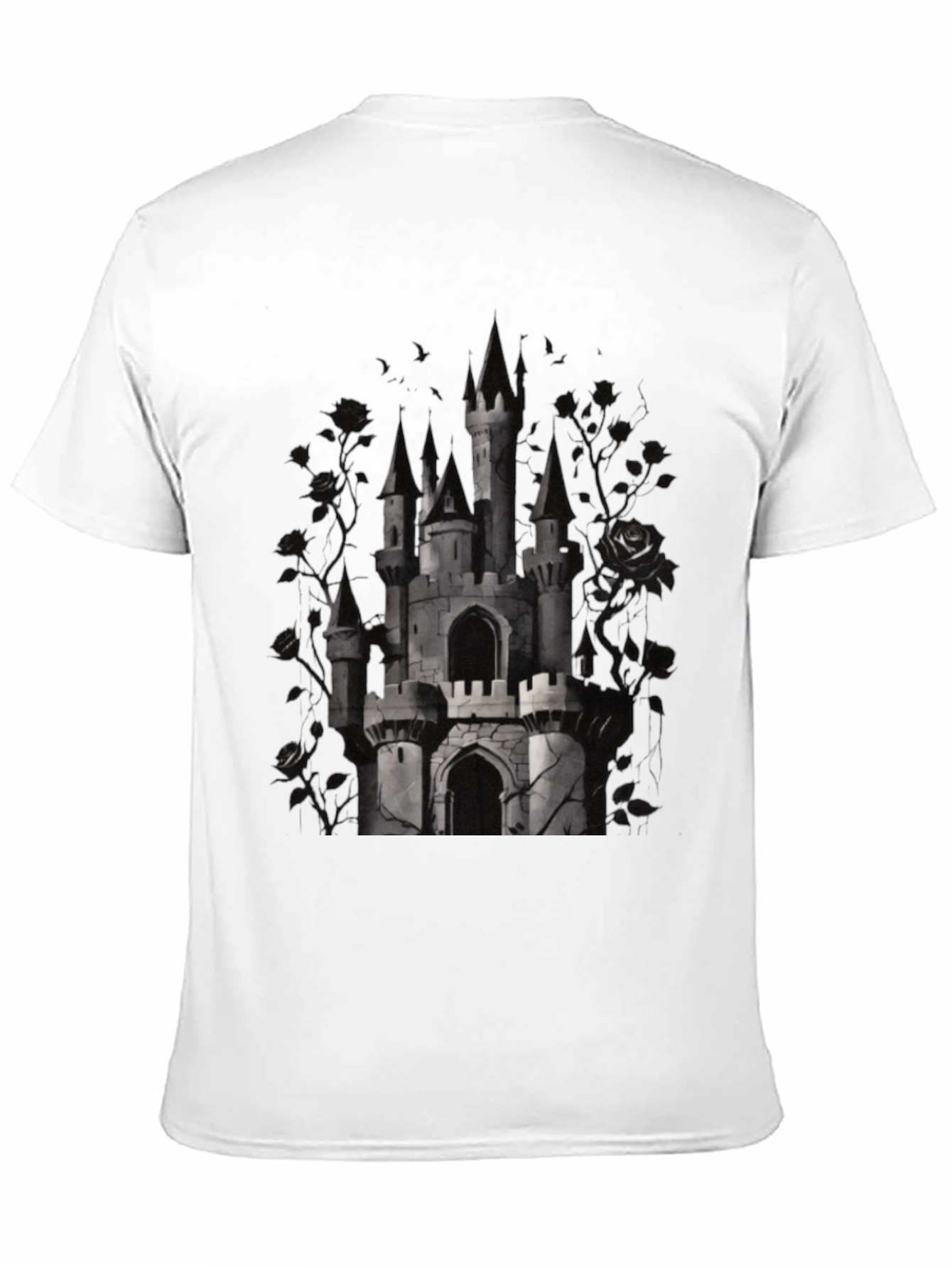 Camiseta Negra Castillo Gótico para Hombre