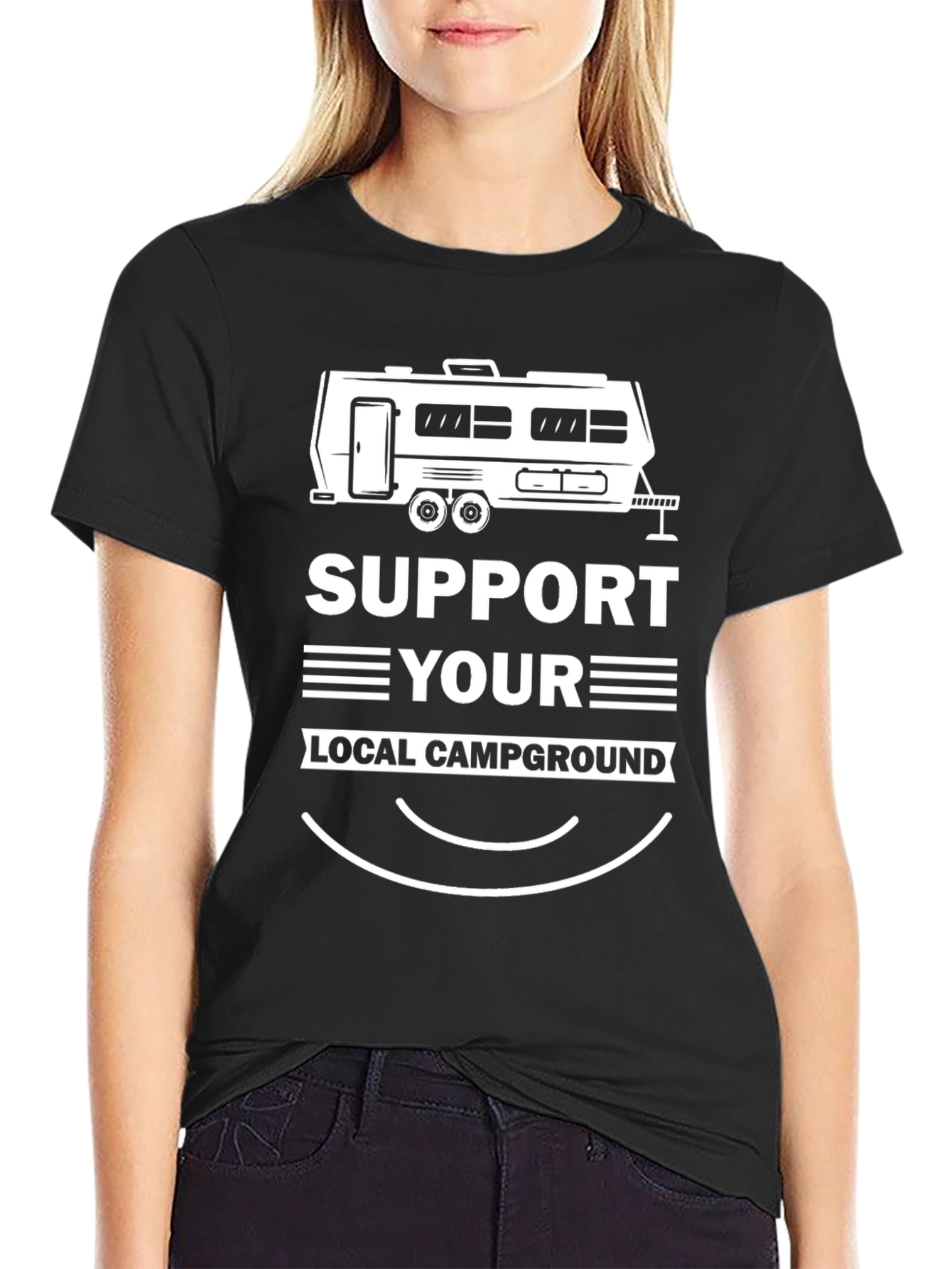 Camiseta Negra Apoya Tu Campamento Local