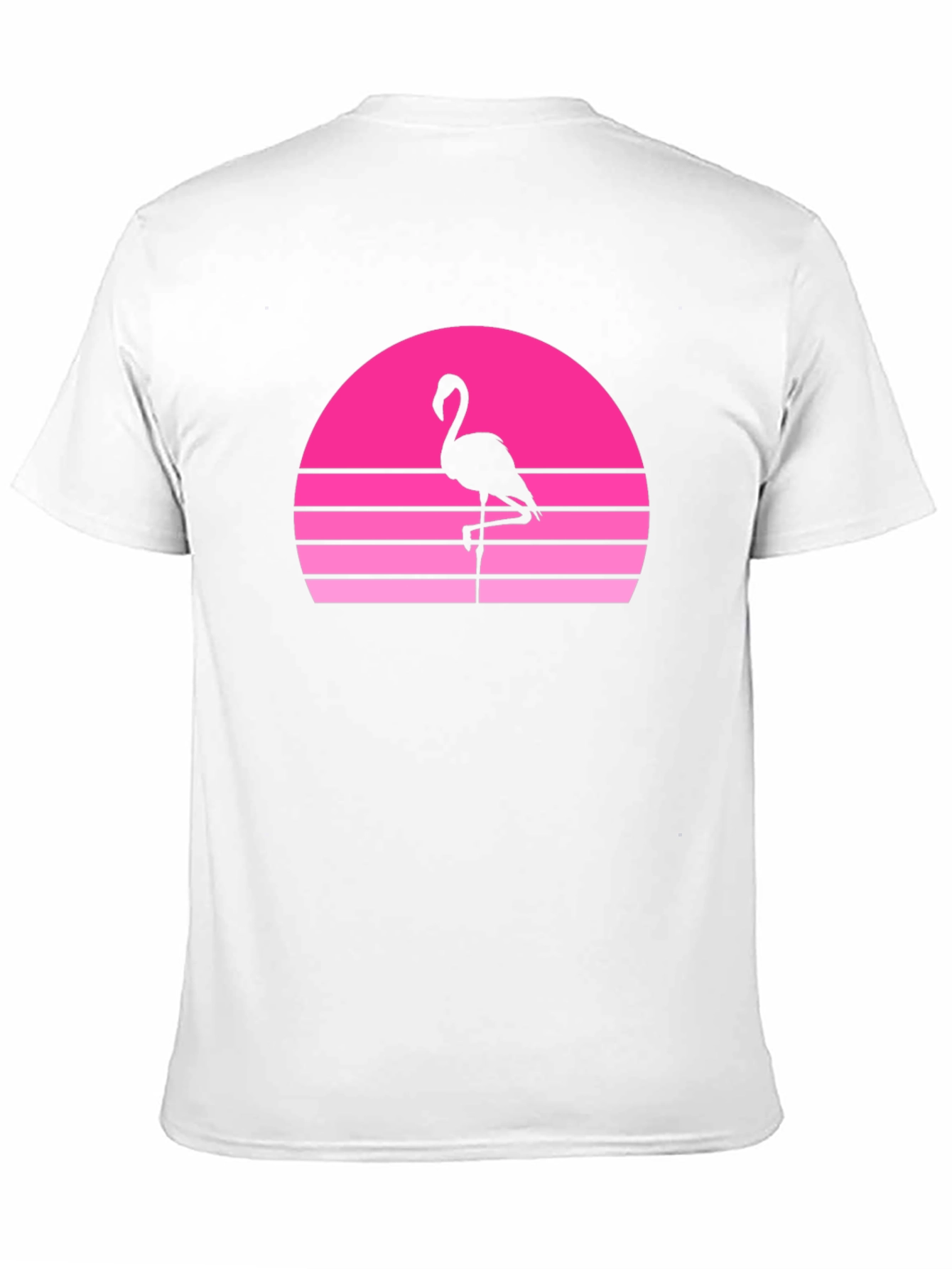 Camiseta Hombre Flamingo Sunset Retro Vintage