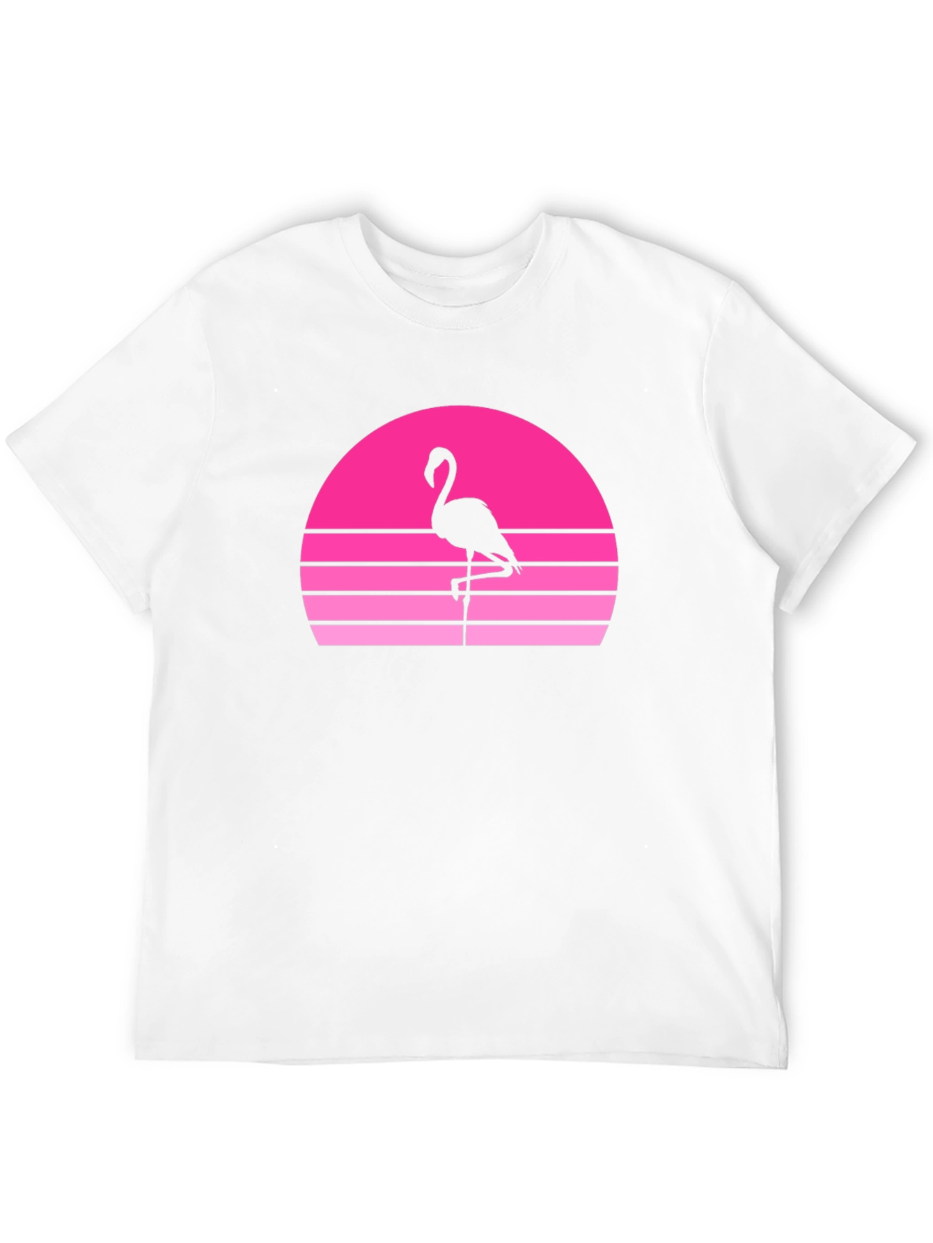 Camiseta Hombre Flamingo Sunset Retro Vintage