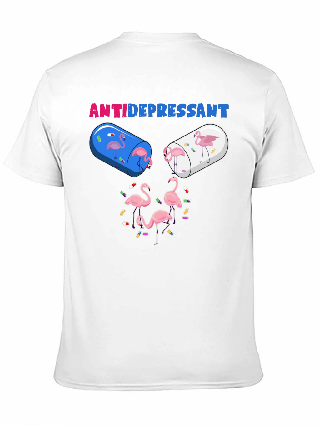 Camiseta Anti-Depresiva con Diseño de Flamencos