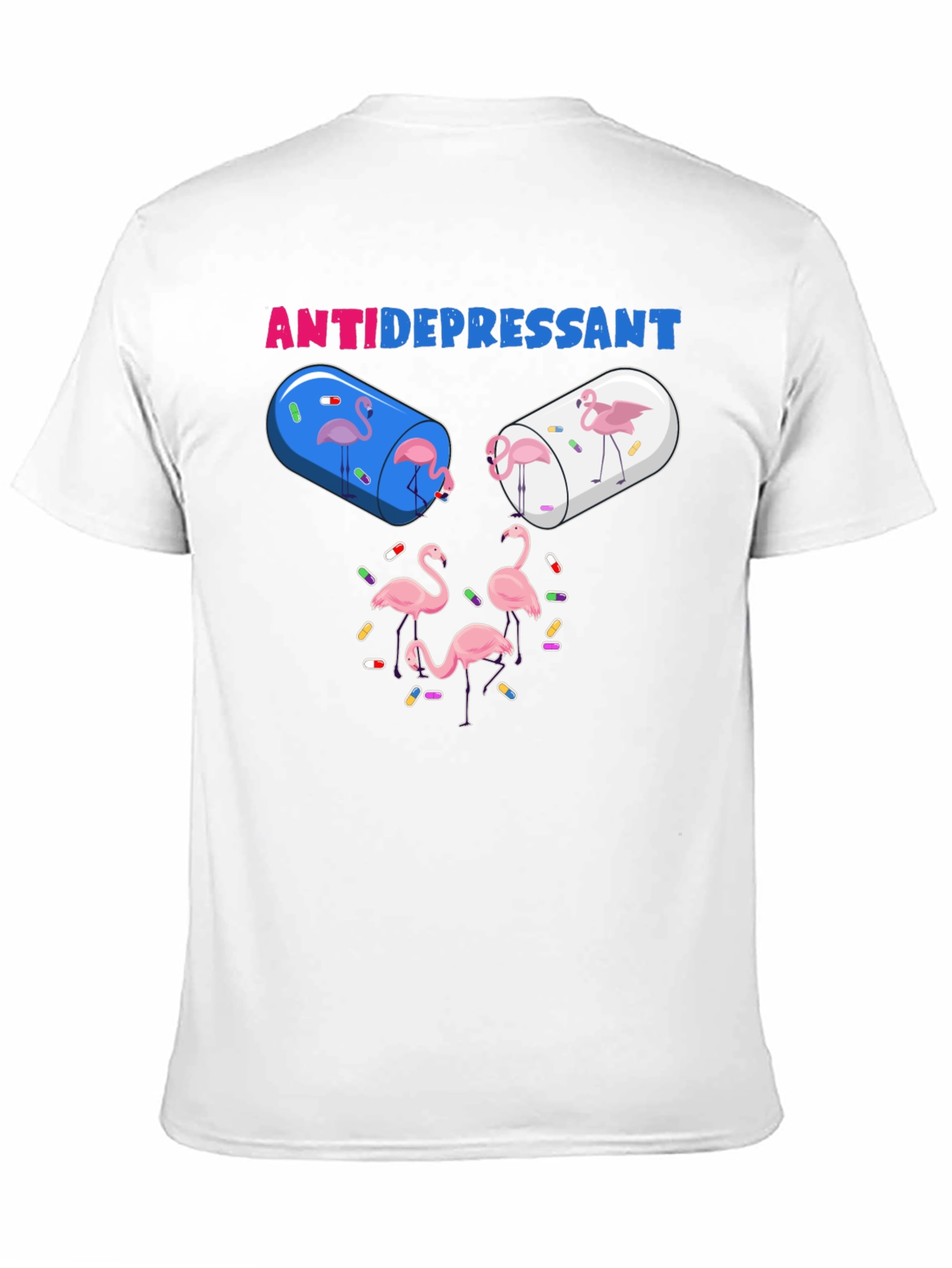 Camiseta Anti-Depresiva con Diseño de Flamencos