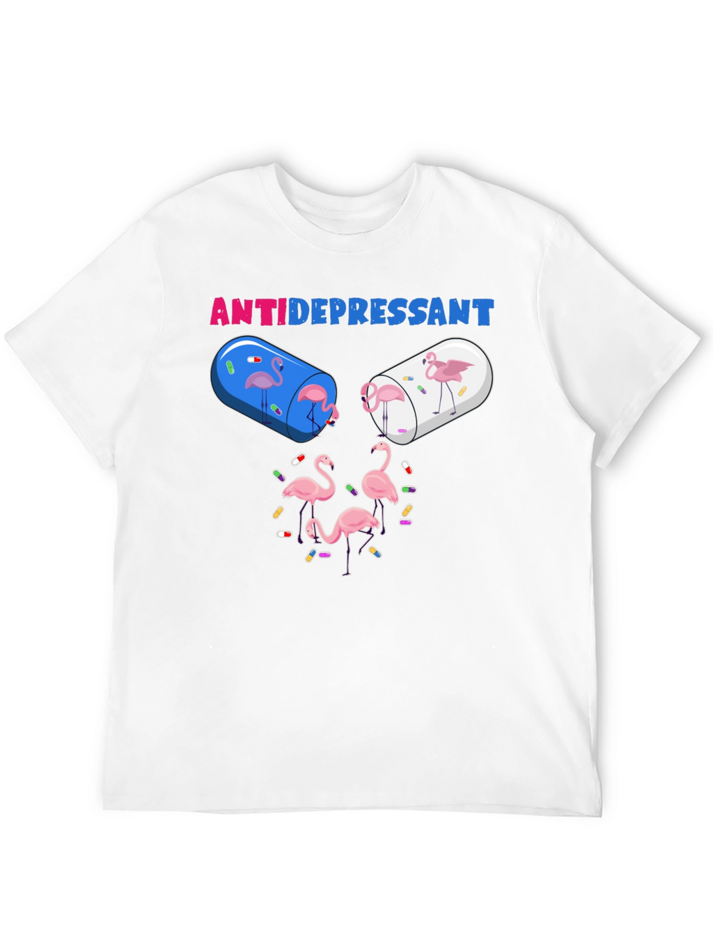 Camiseta Anti-Depresiva con Diseño de Flamencos