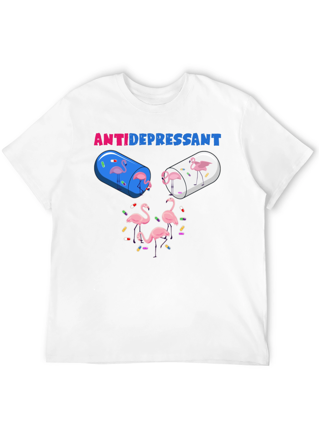 Camiseta Anti-Depresiva con Diseño de Flamencos