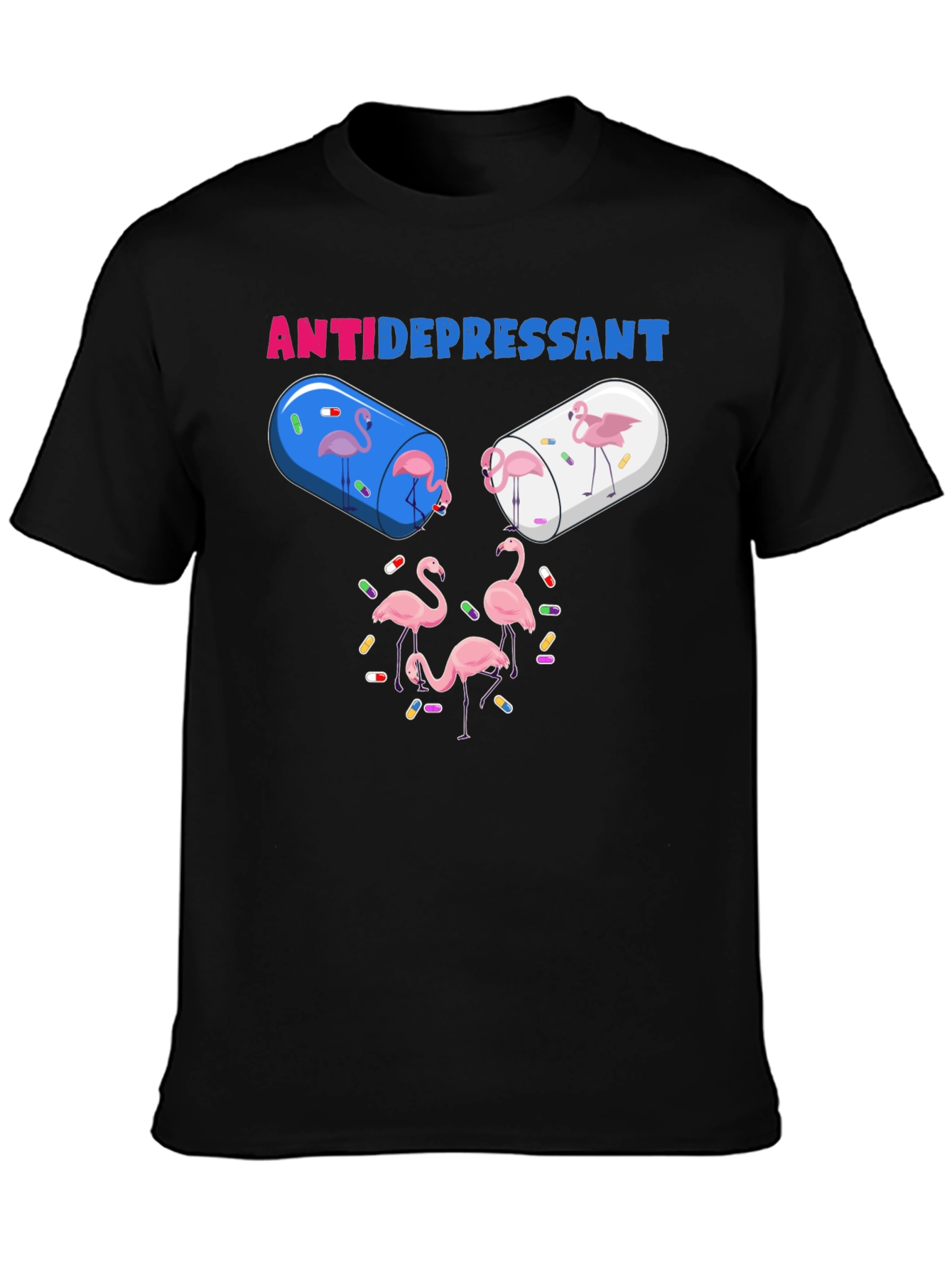 Camiseta Anti-Depresiva con Diseño de Flamencos