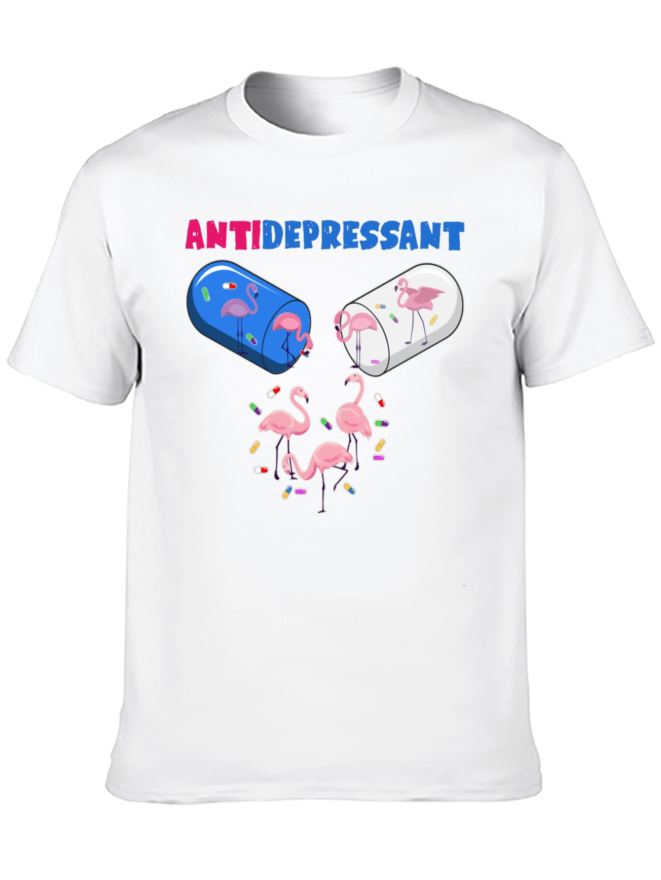 Camiseta Anti-Depresiva con Diseño de Flamencos