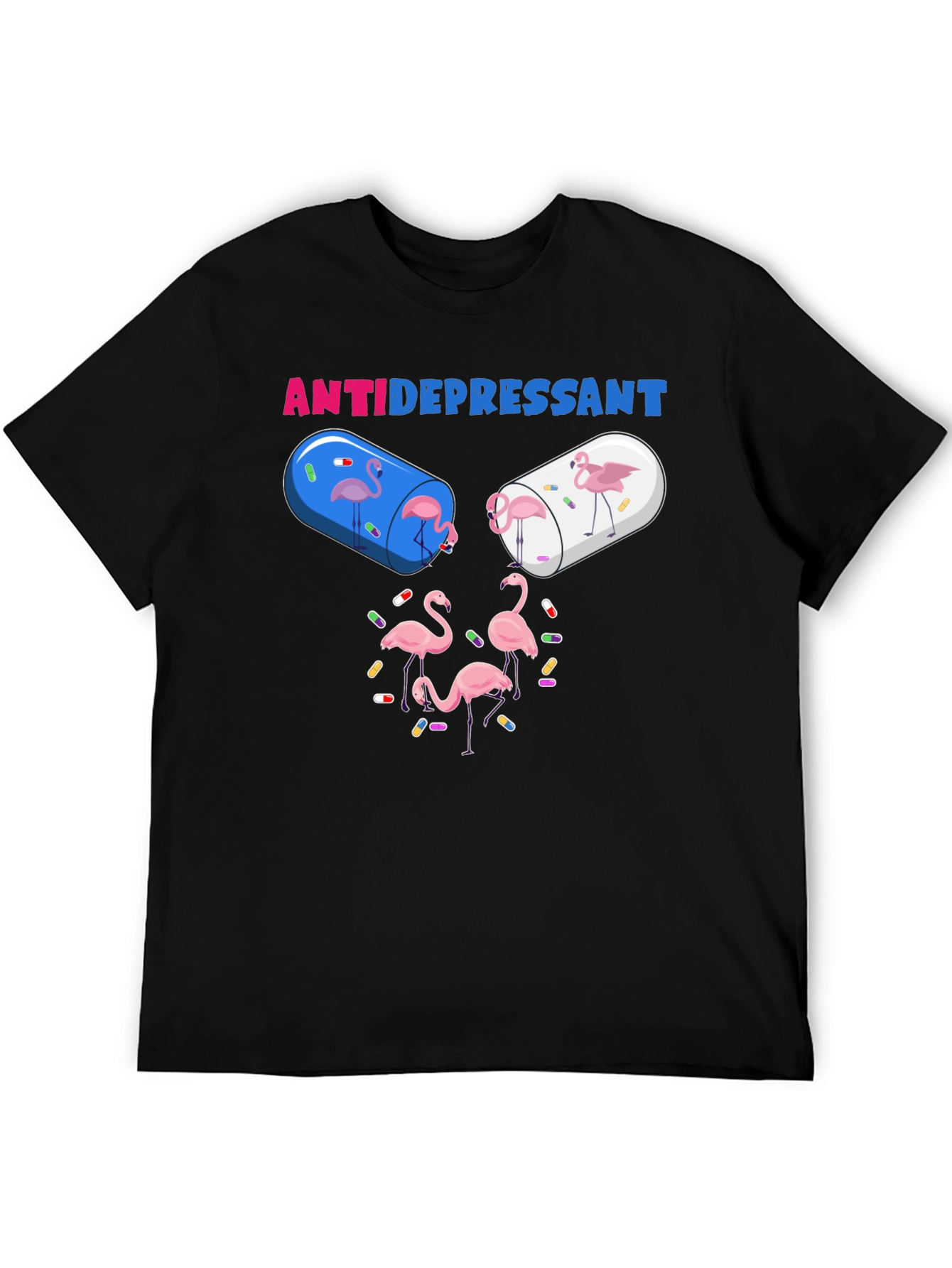 Camiseta Anti-Depresiva con Diseño de Flamencos
