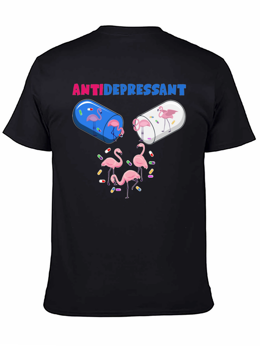 Camiseta Anti-Depresiva con Diseño de Flamencos