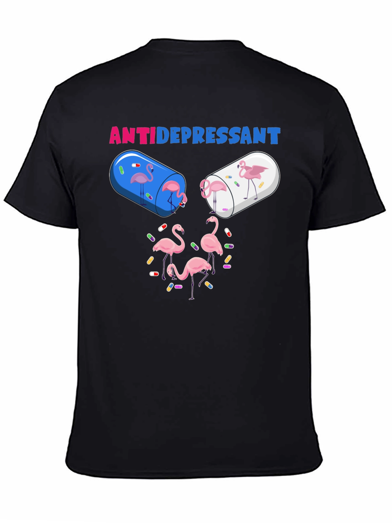 Camiseta Anti-Depresiva con Diseño de Flamencos