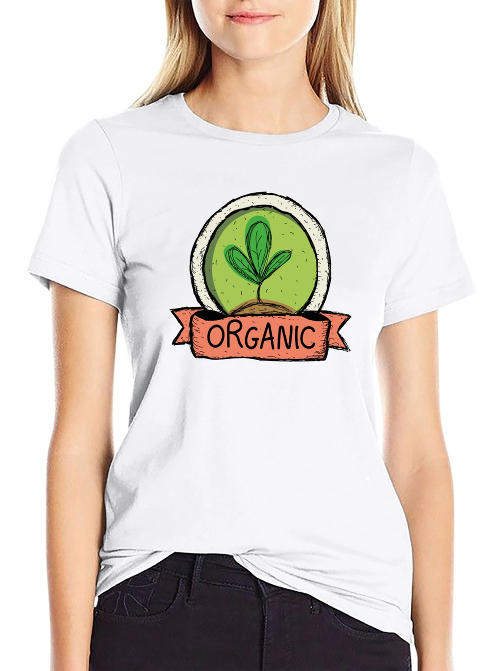 Camiseta Hombre Algodón Orgánico Diseño Planta