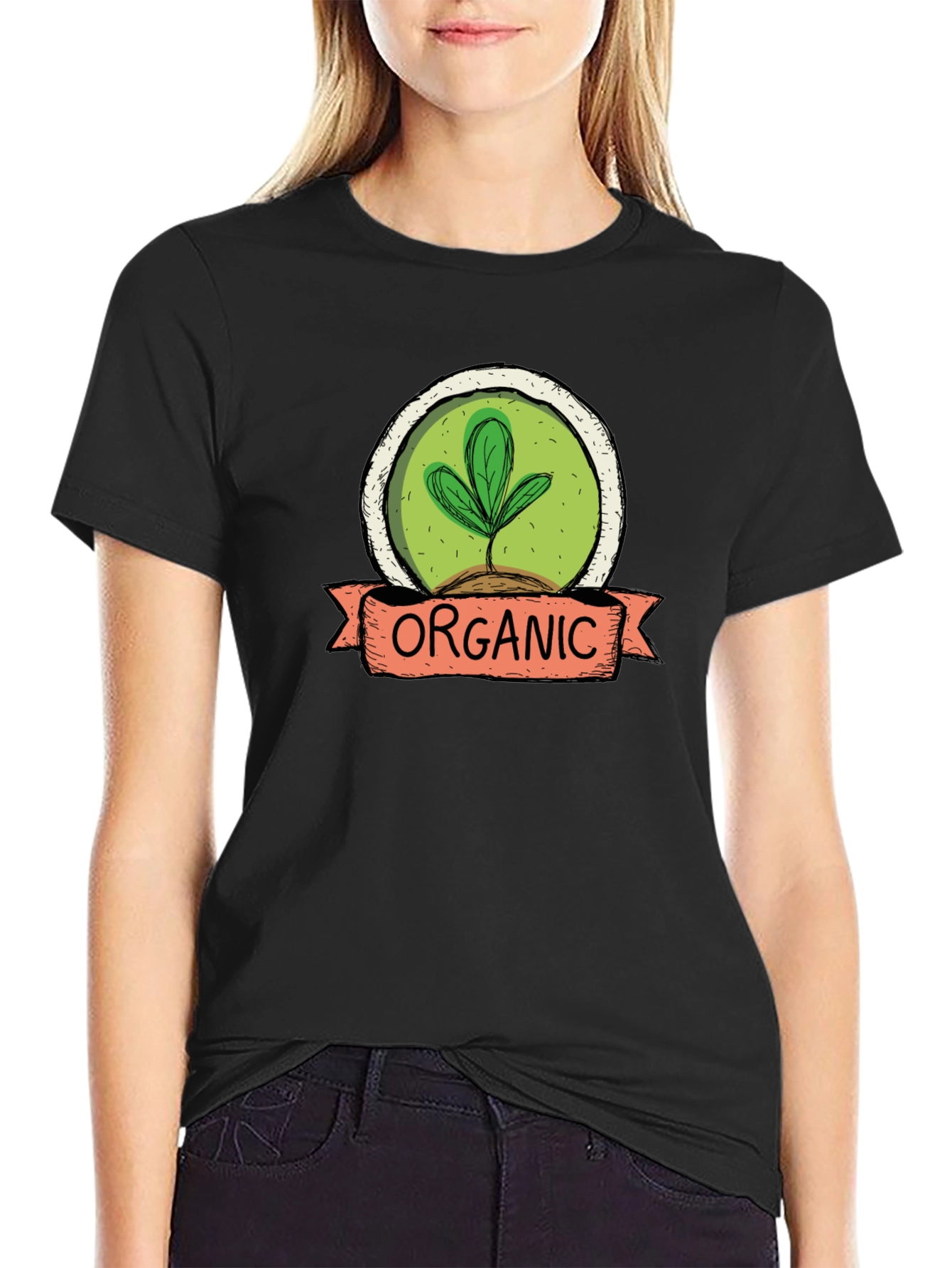Camiseta Hombre Algodón Orgánico Diseño Planta