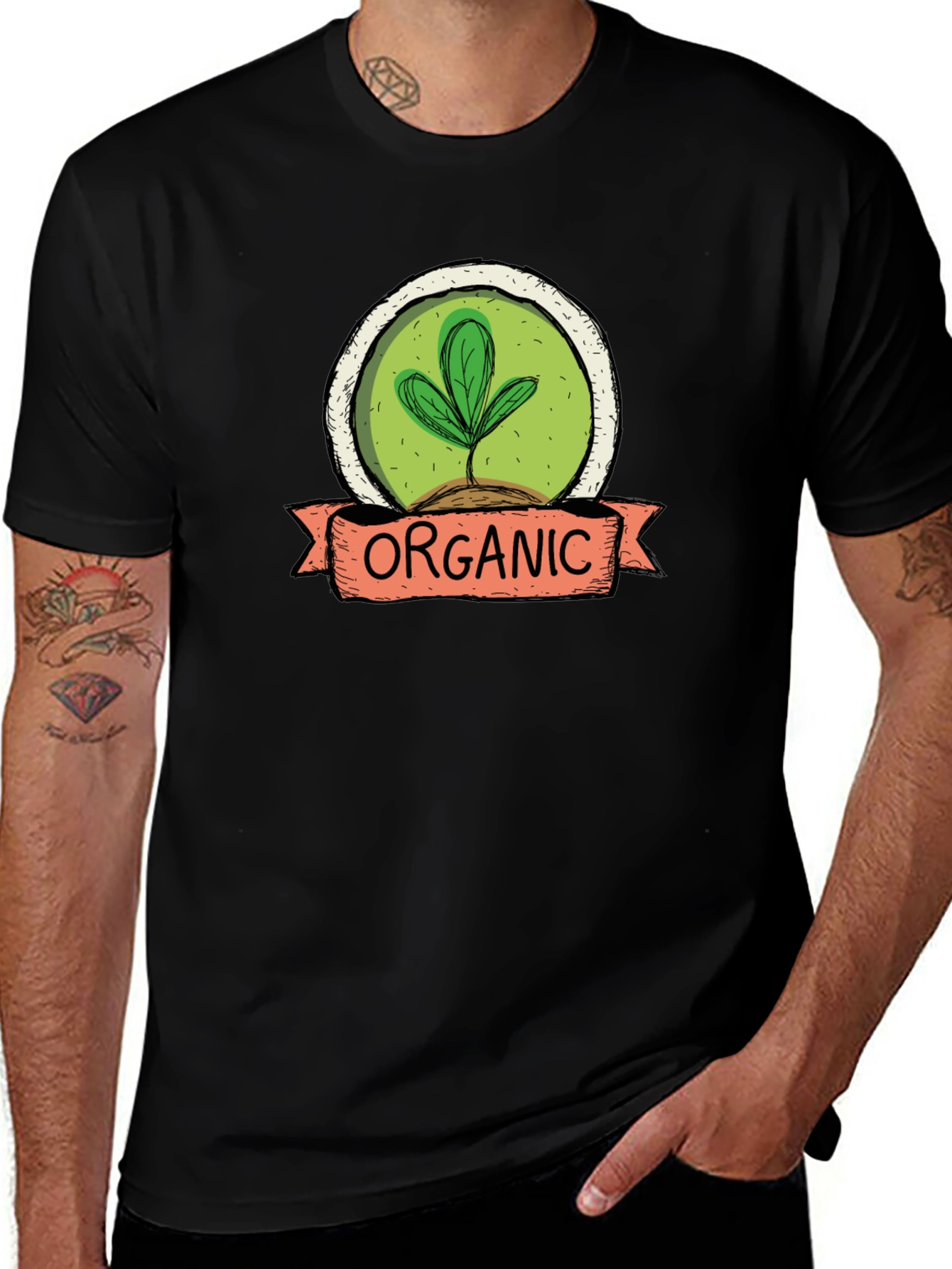Camiseta Hombre Algodón Orgánico Diseño Planta
