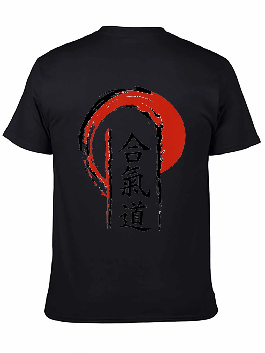 Camiseta Negra con Diseño Aikido Japonés