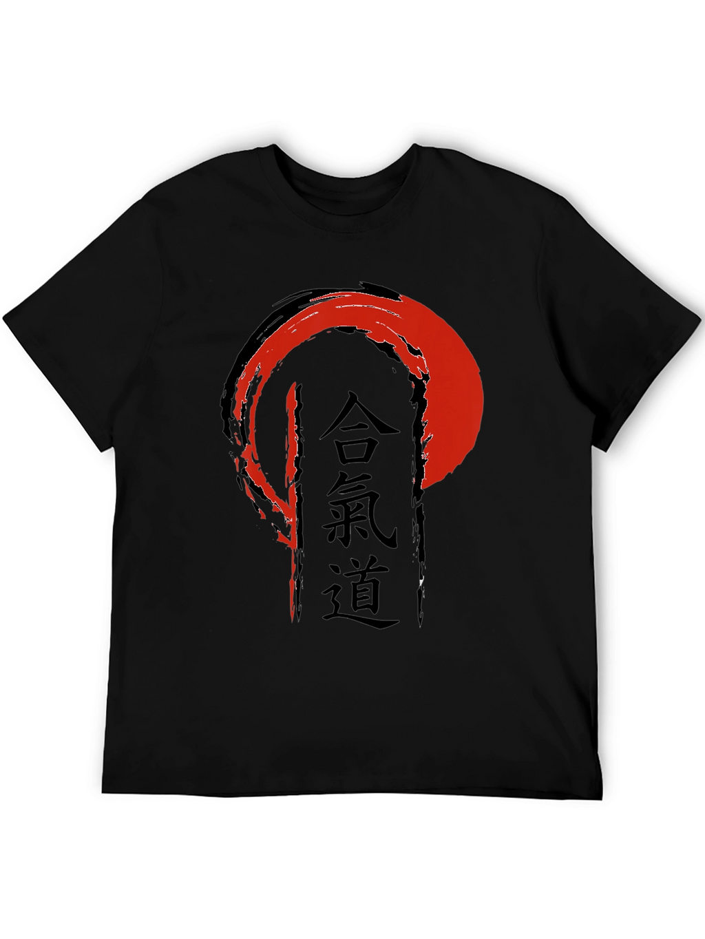 Camiseta Negra con Diseño Aikido Japonés
