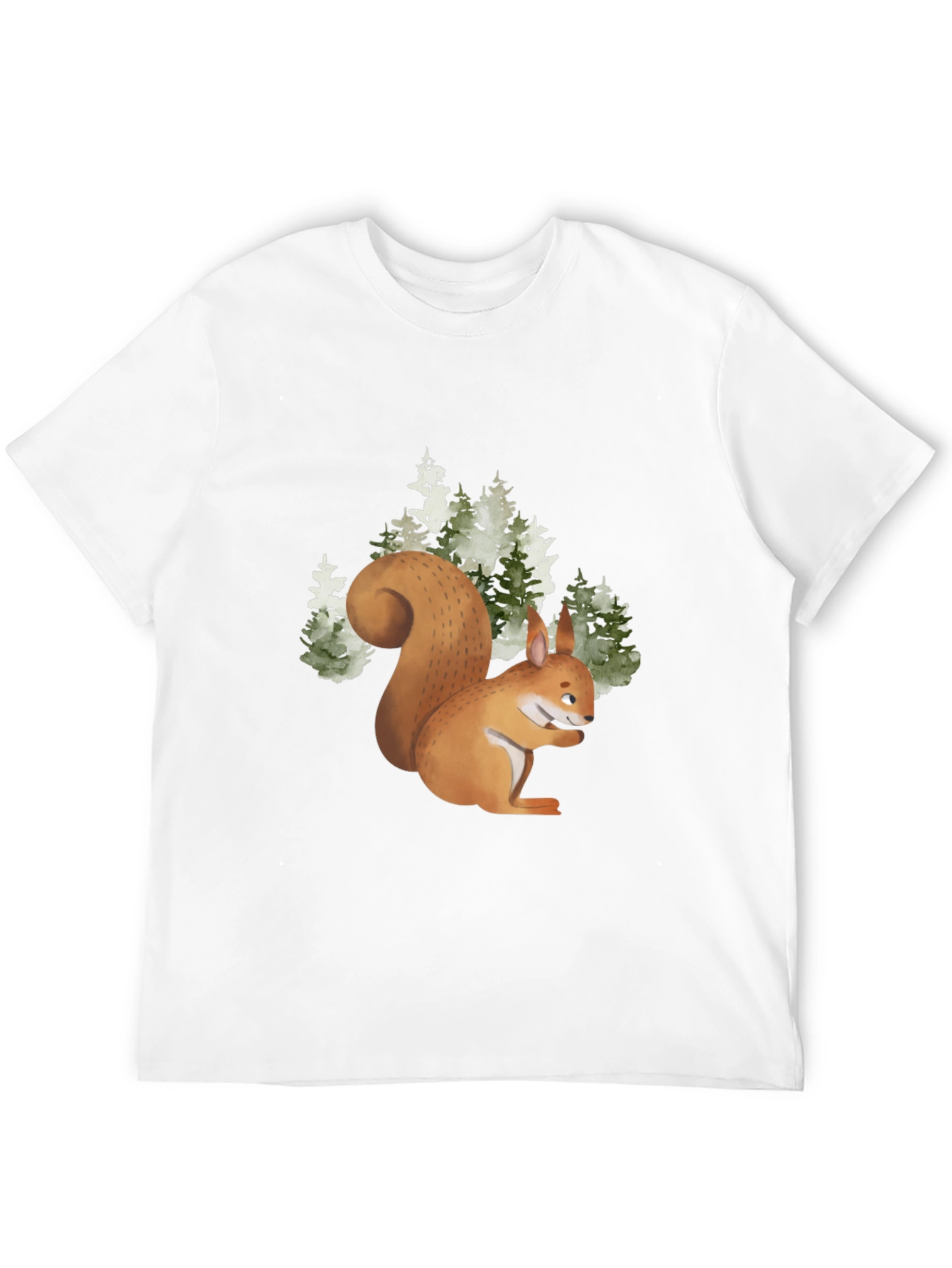 Camiseta Negra con Ardilla en el Bosque