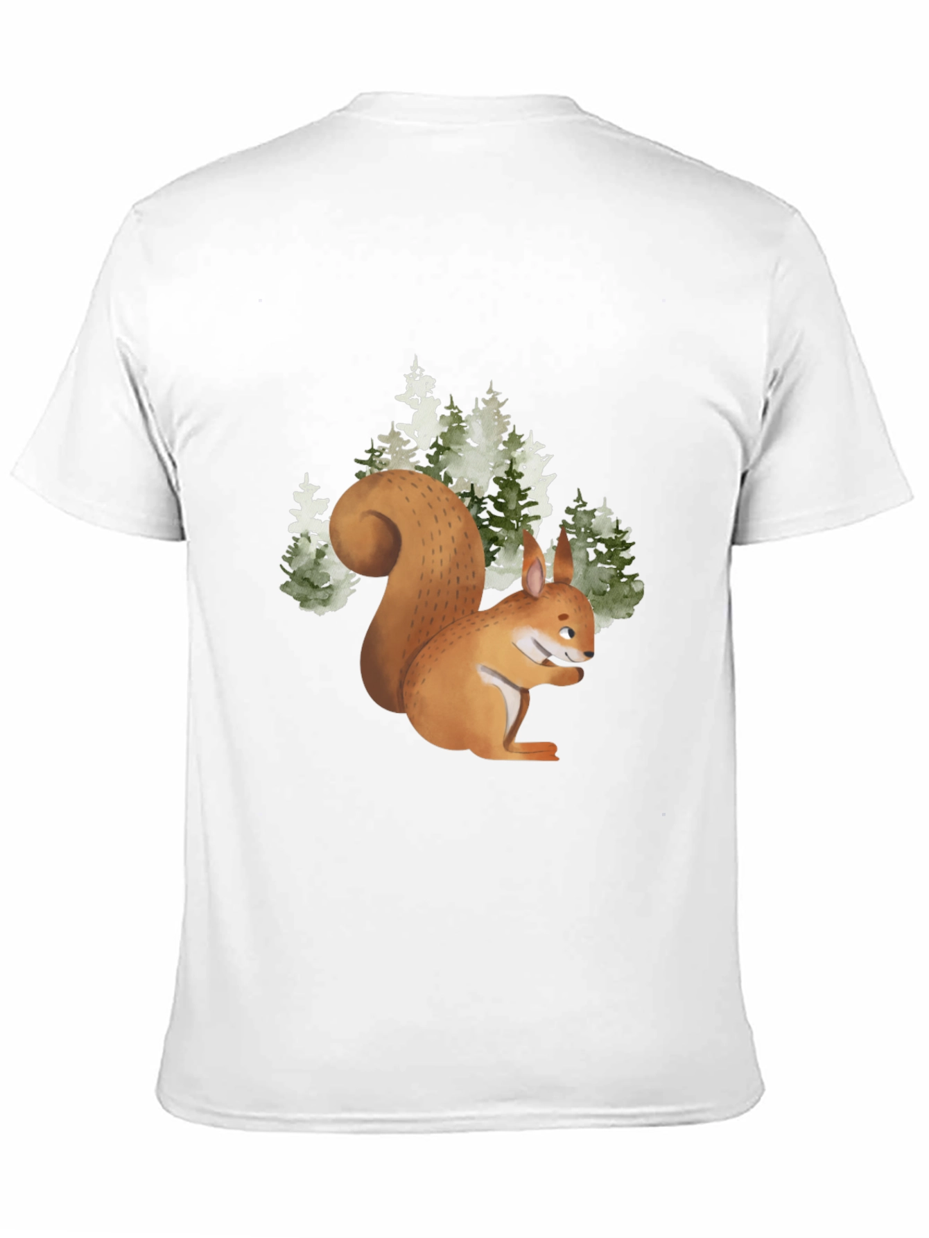 Camiseta Negra con Ardilla en el Bosque