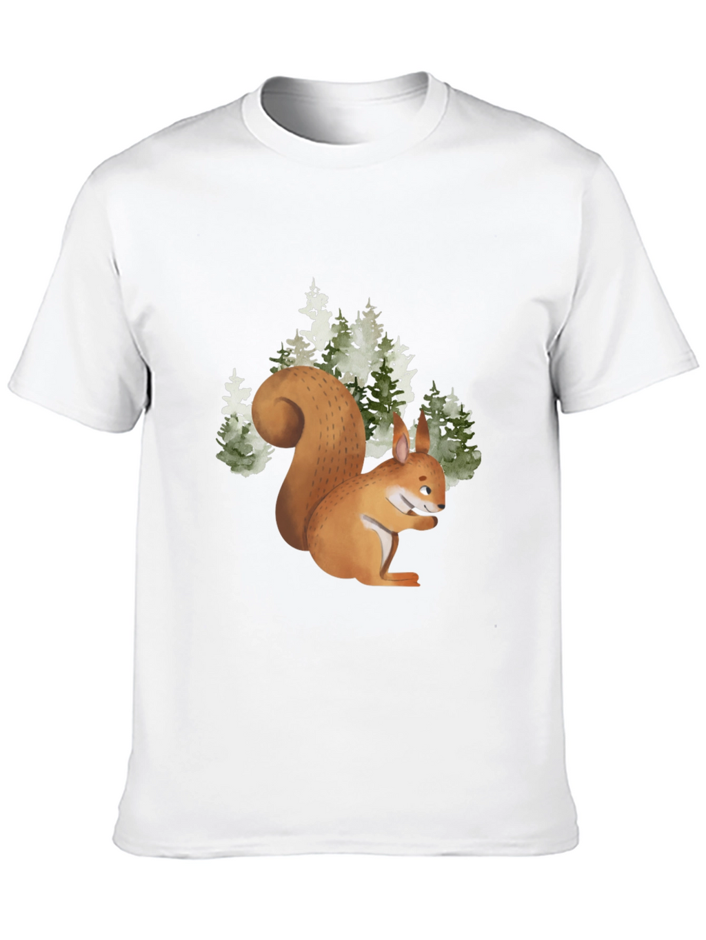 Camiseta Negra con Ardilla en el Bosque