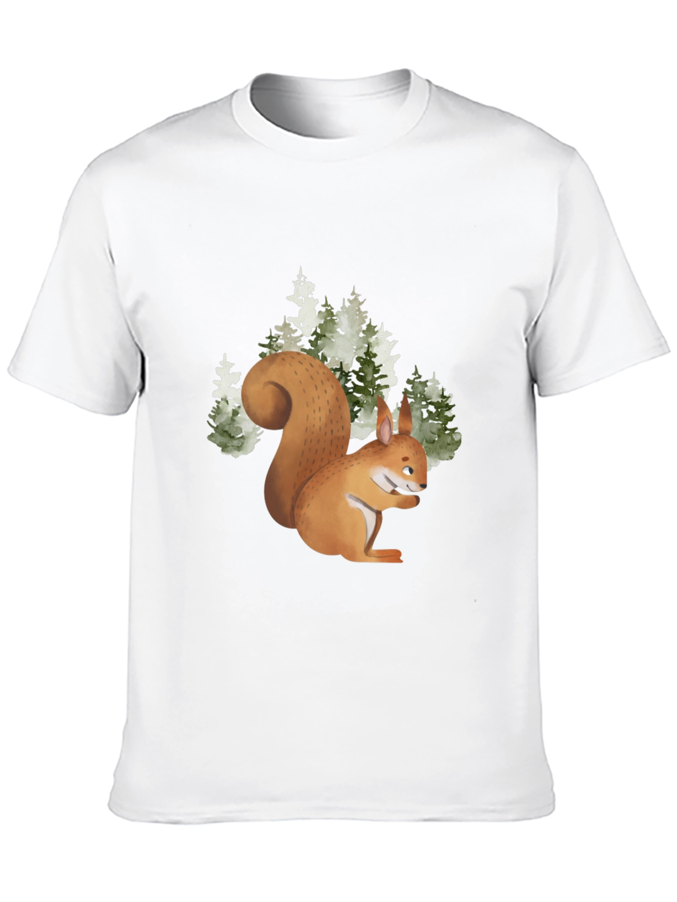 Camiseta Negra con Ardilla en el Bosque