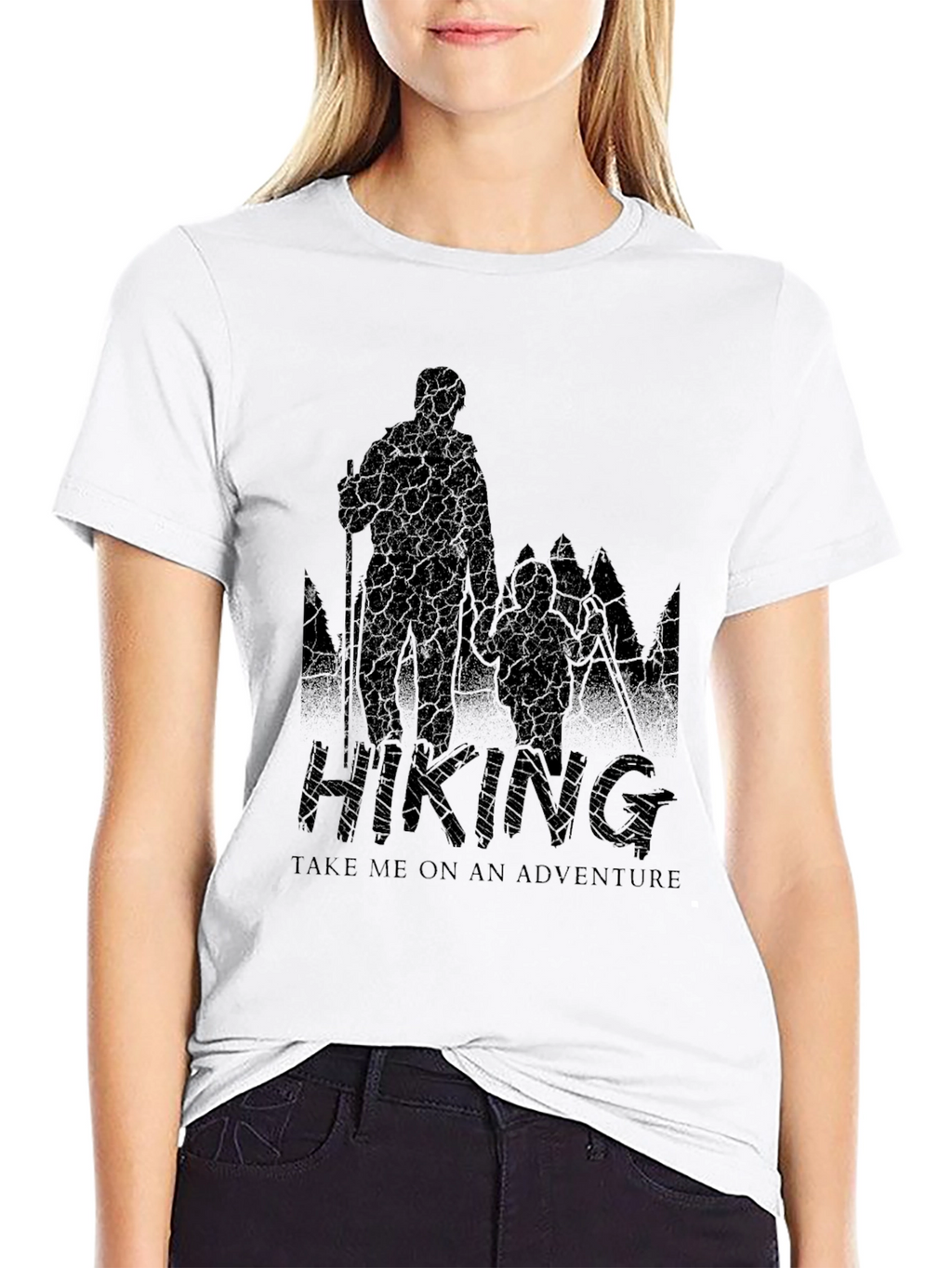 Camiseta Negra Aventura de Senderismo