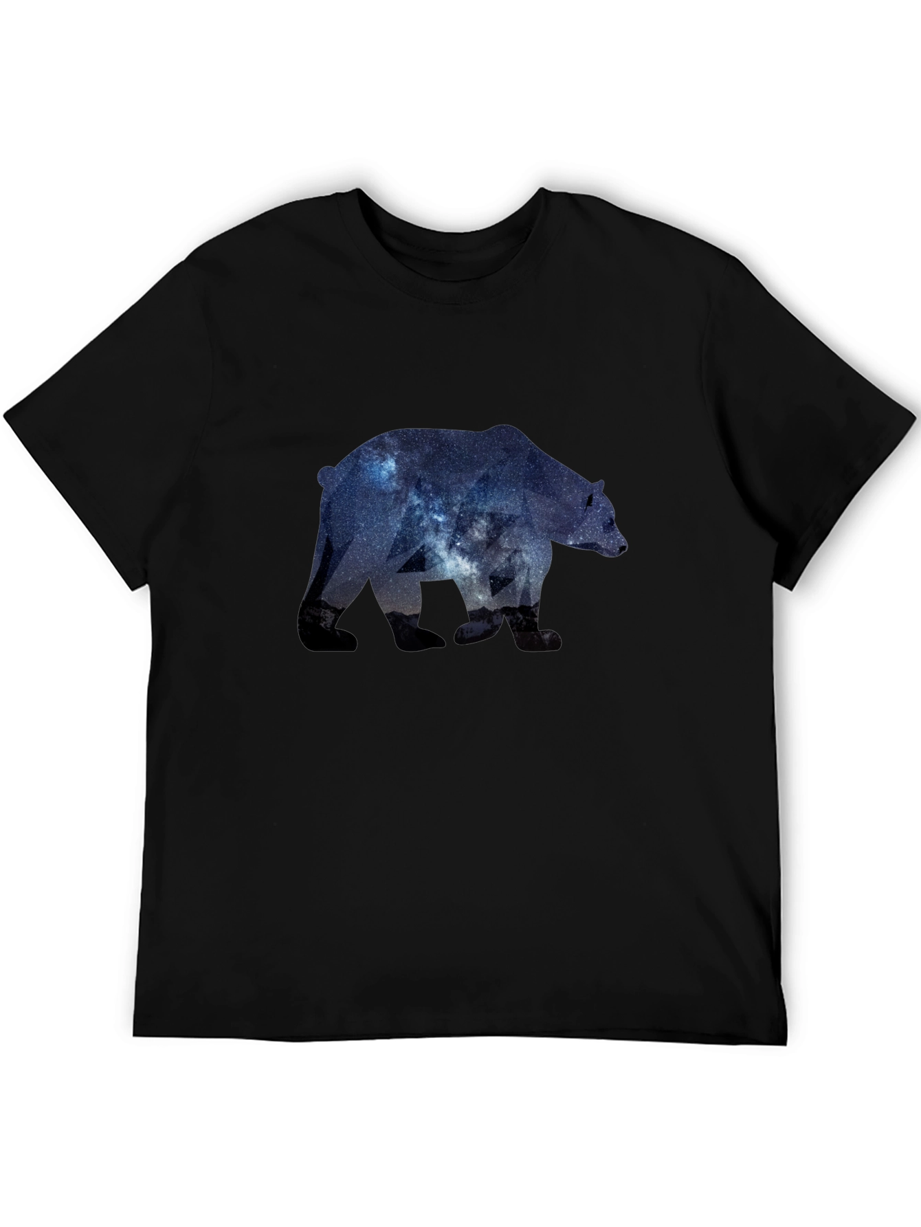 Camiseta Negra con Diseño de Oso Galáctico