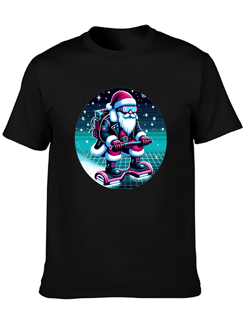 Camiseta Navideña Santa Retro
