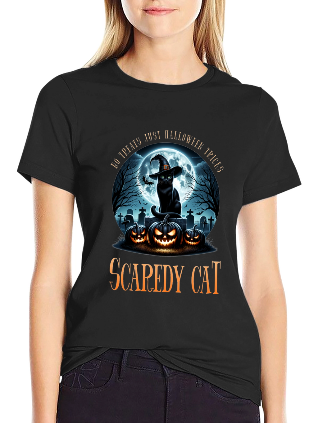Camiseta Halloween Gato Asustadizo