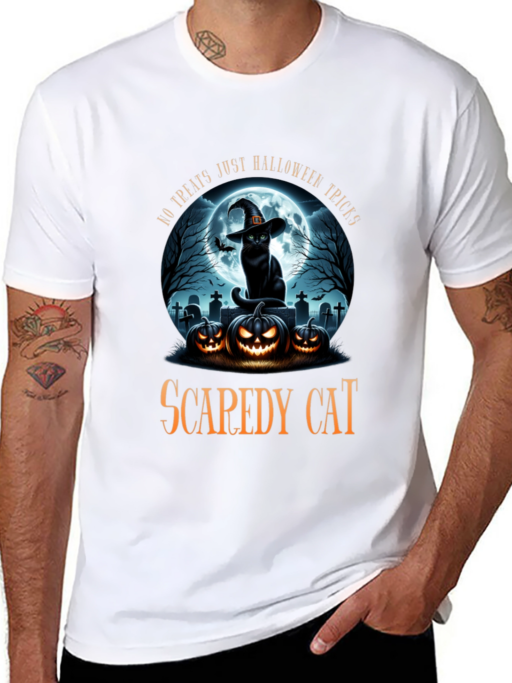 Camiseta Halloween Gato Asustadizo