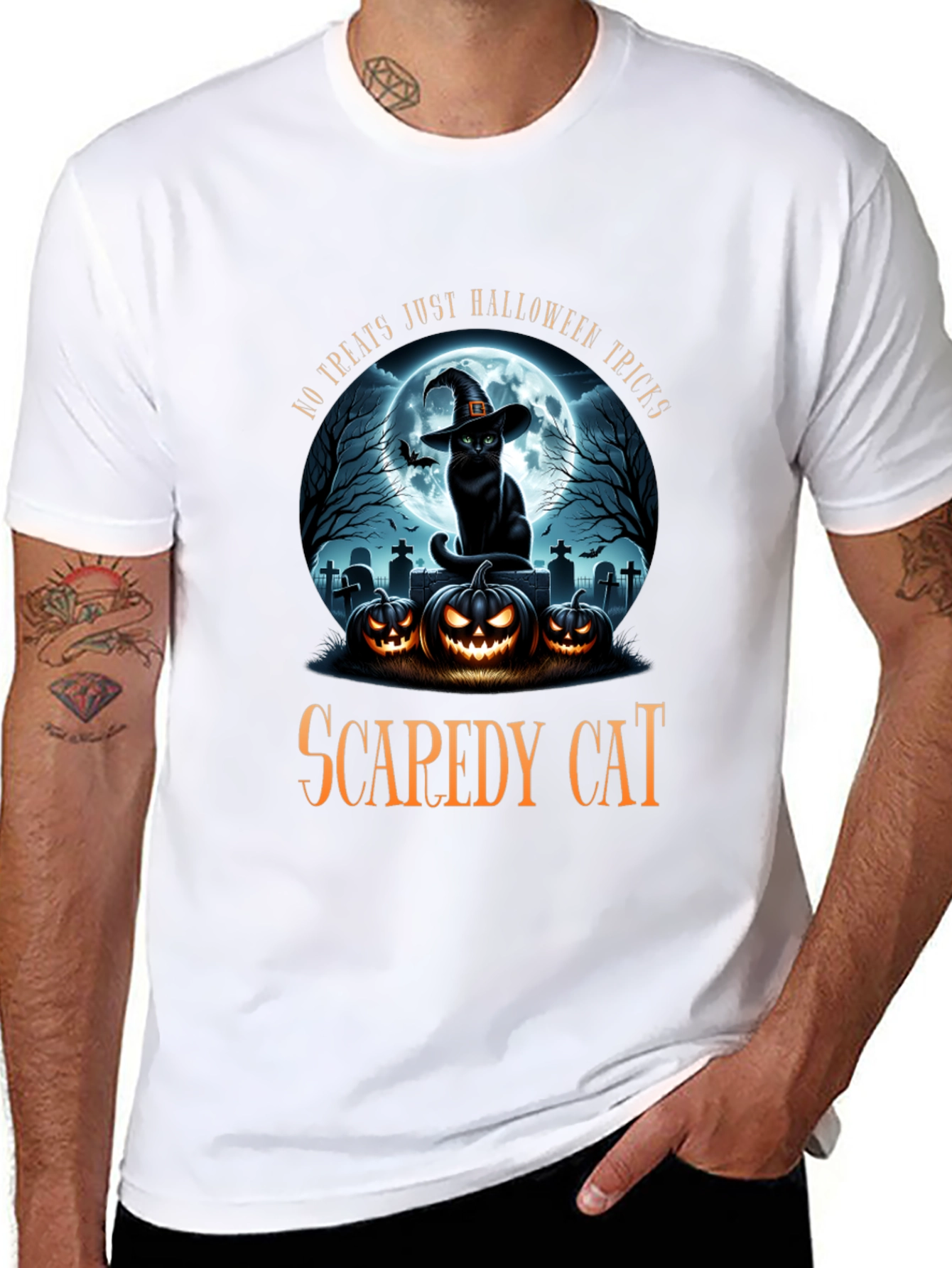 Camiseta Halloween Gato Asustadizo