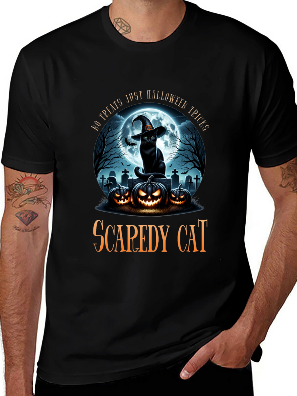 Camiseta Halloween Gato Asustadizo