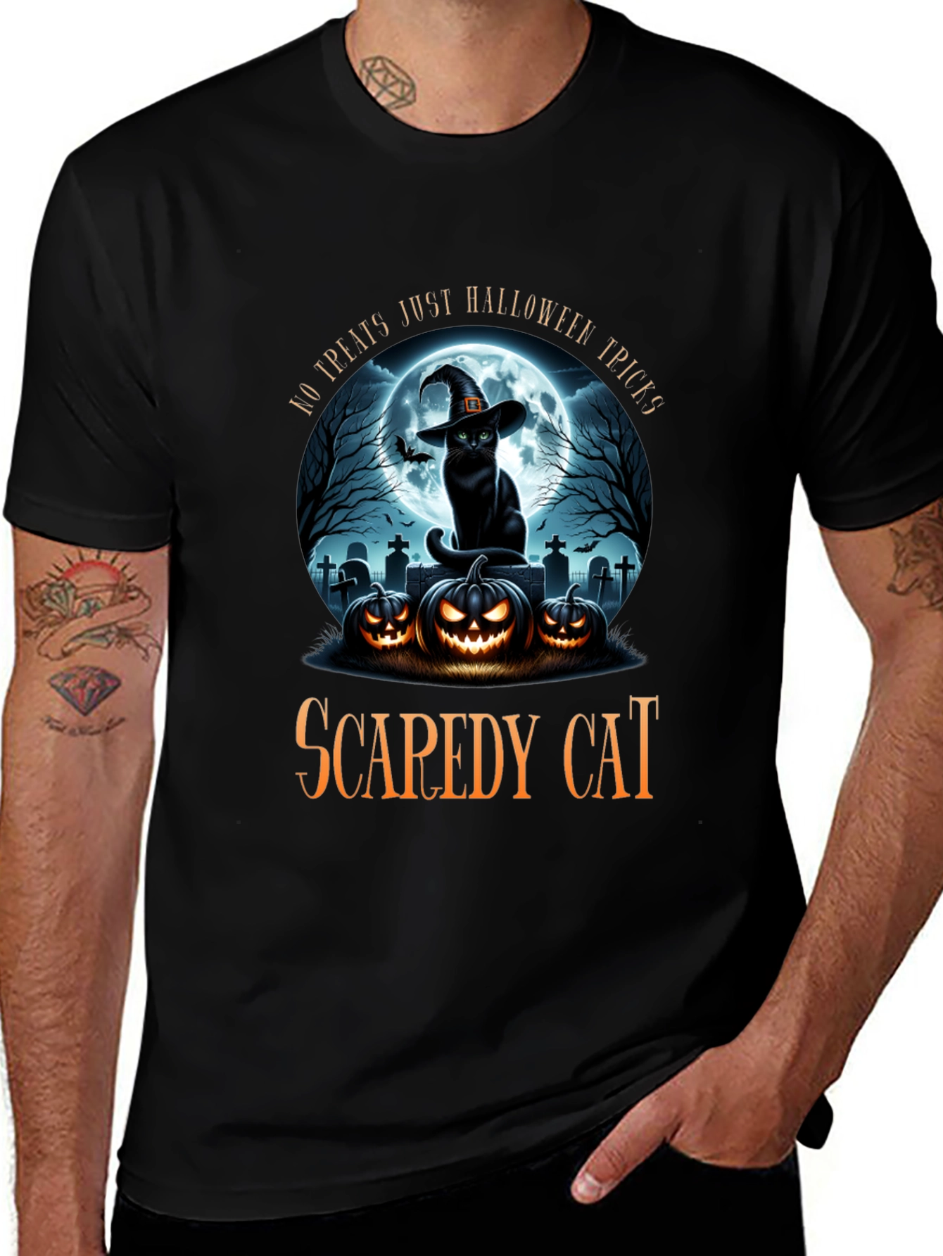 Camiseta Halloween Gato Asustadizo