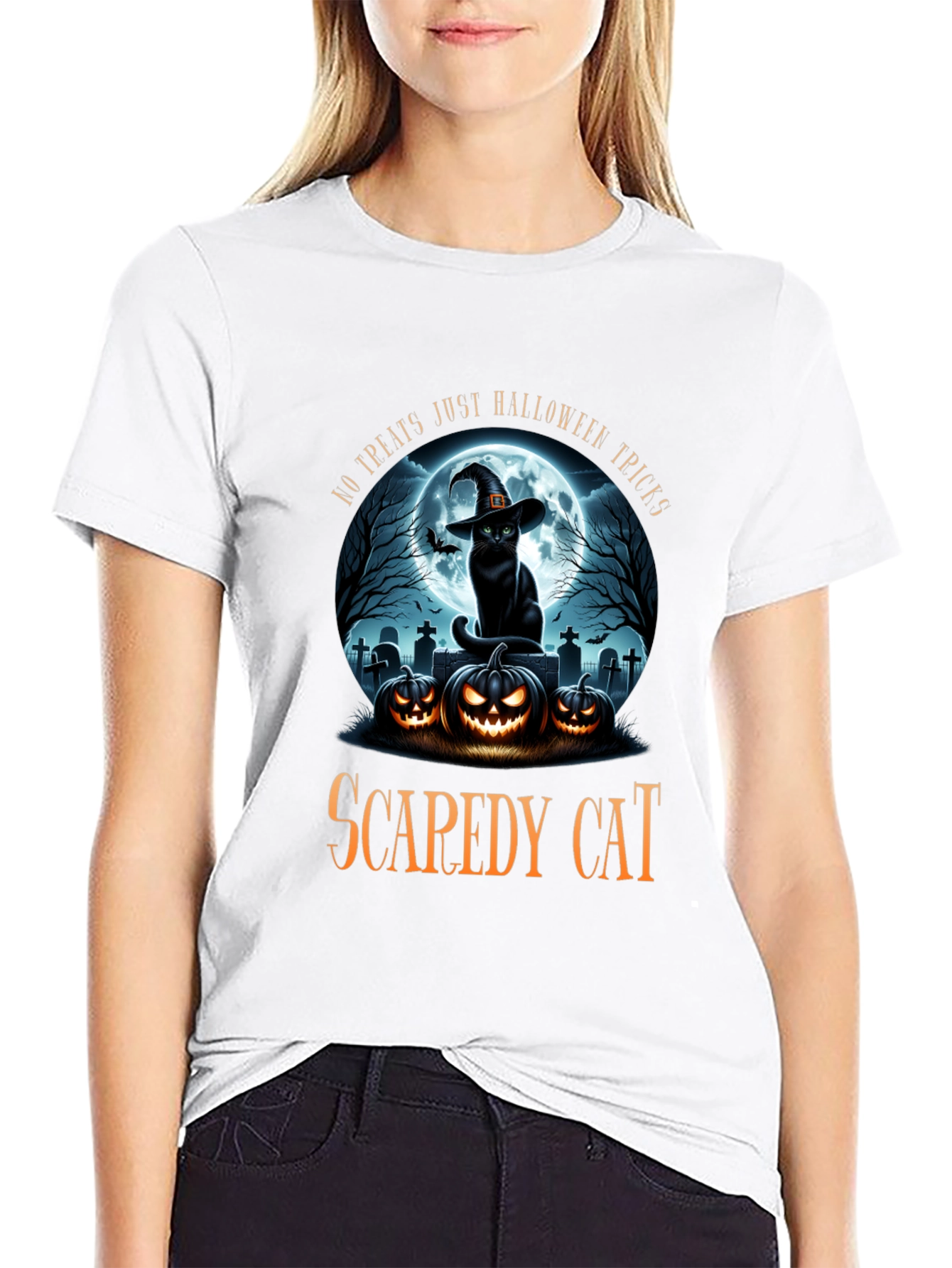 Camiseta Halloween Gato Asustadizo