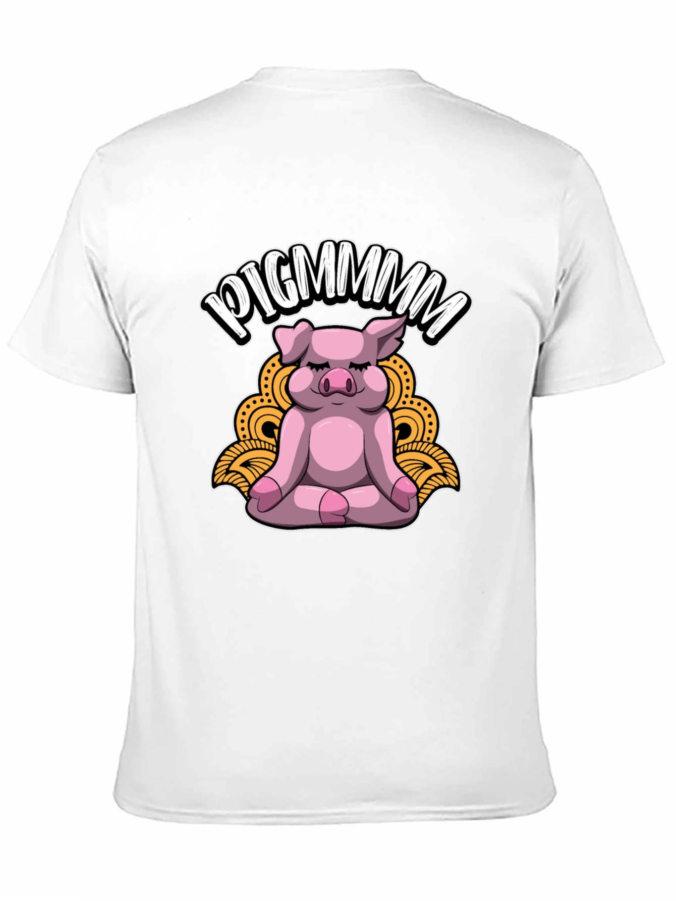 Camiseta Negra con Diseño de Cerdo Meditando - PIGMMMM