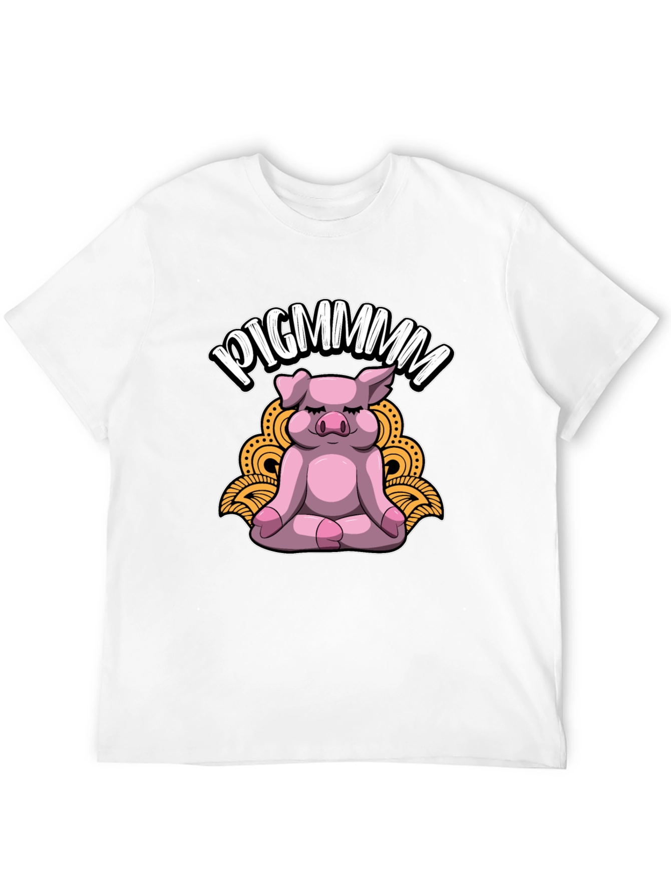 Camiseta Negra con Diseño de Cerdo Meditando - PIGMMMM