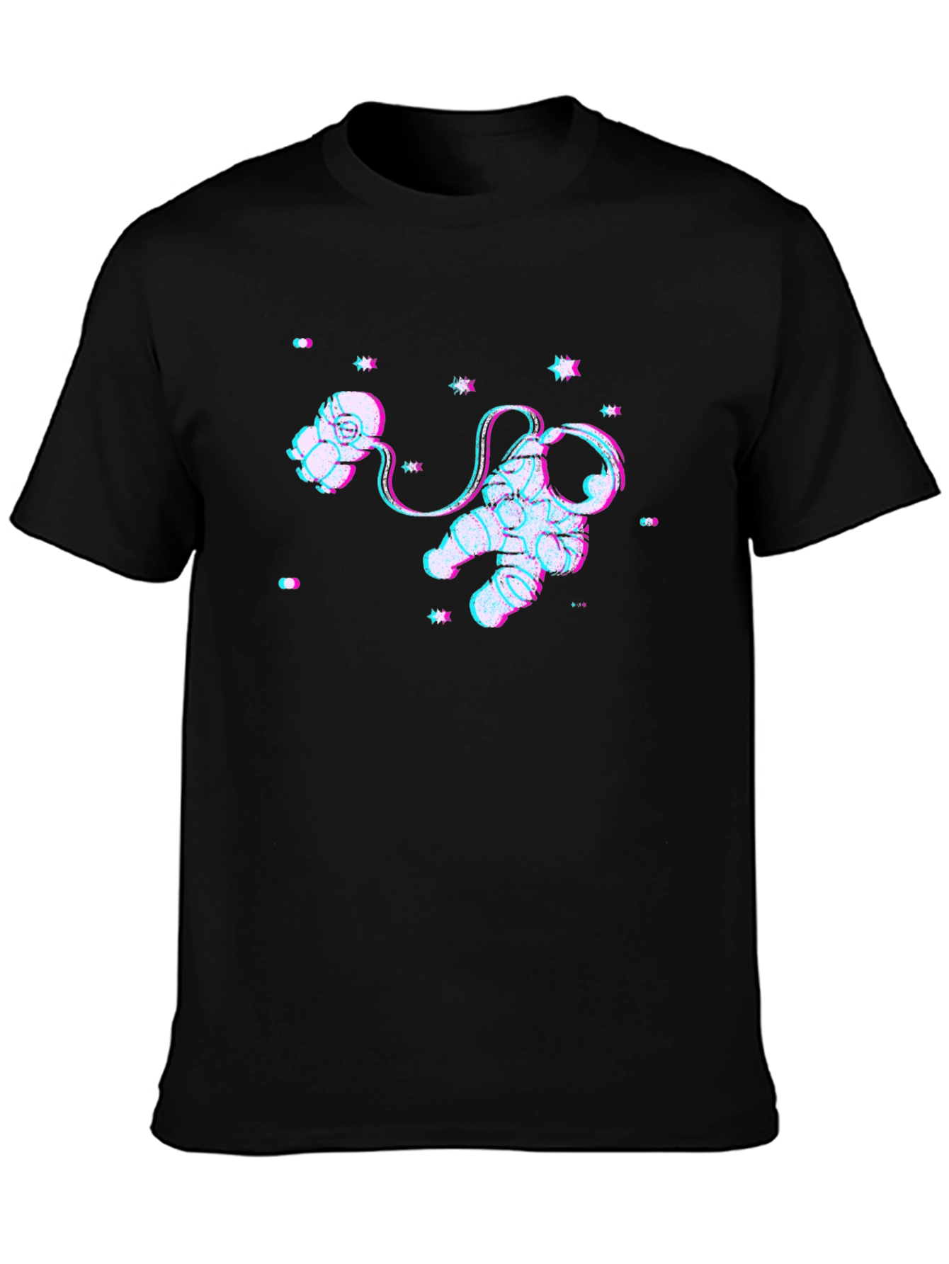 Camiseta Negra con Diseño de Astronauta Espacial