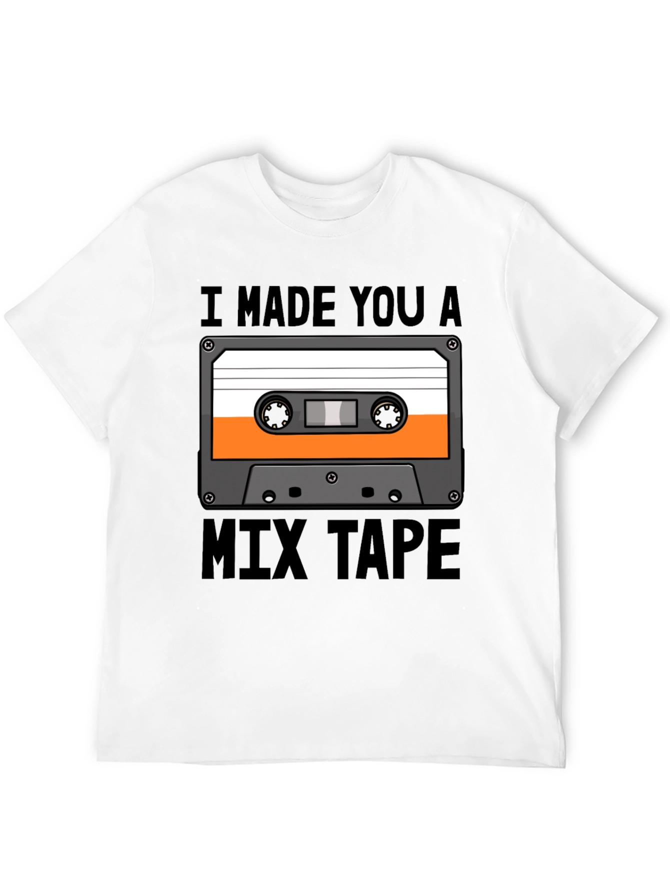 Camiseta Negra con Diseño de Cassette Mix Tape